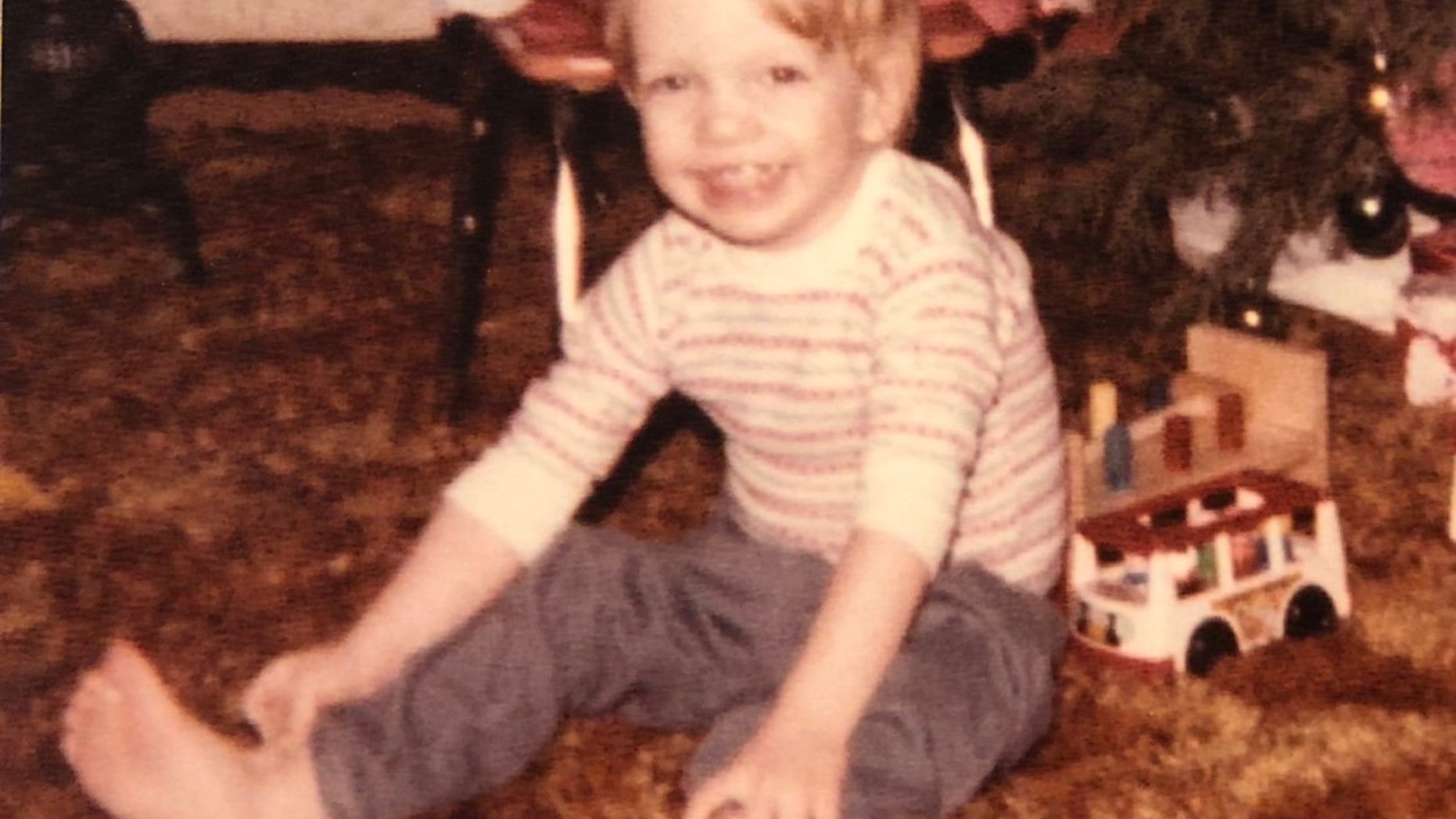 Brandon Phillips as a young boy getting ready for Christmas.
