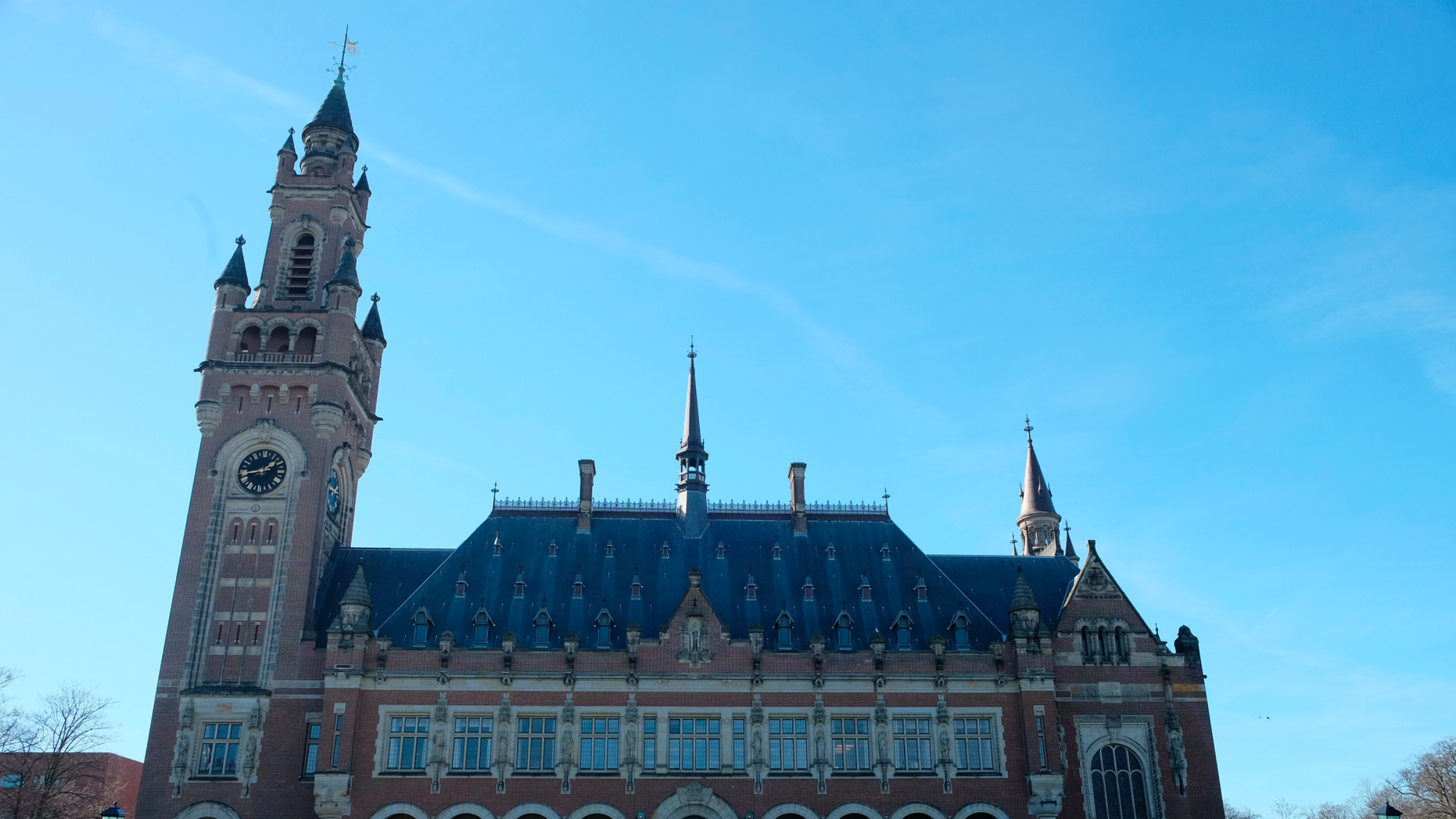 The Peace Palace home of the International Court of Justice in the Hague Netherlands Monday Feb. 25 2019. The United Nations highest court will deliver a non-binding opinion on the legality of British sovereignty over the Chagos Islands in the In
