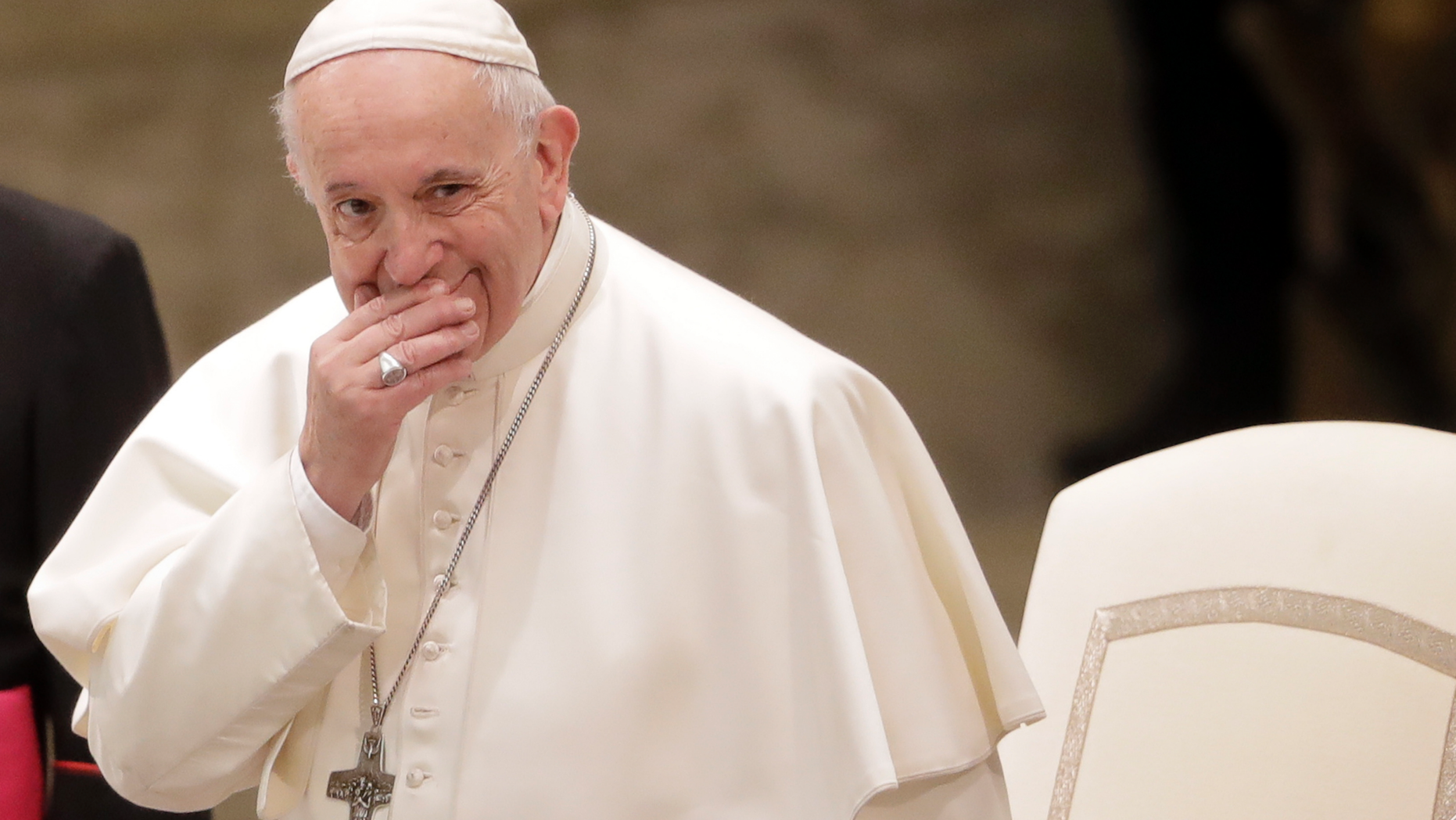 Pope Francis arrives at the Pope Paul VI hall for his weekly general audience, at the Vatican, Wednesday, Feb. 13, 2019. (AP Photo/Andrew Medichini)