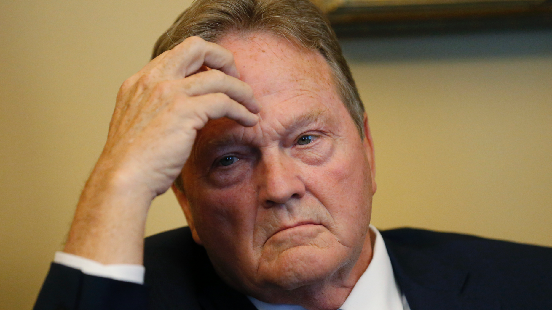 In this Jan. 28, 2019, photo, Republican Sen. Jerry Stevenson, looks on during a news conference, in Salt Lake City. The state Senate easily passed a measure on Tuesday, Feb. 26, 2019 that would bring it in line with most other states in doing away with low-alcohol beers. It now goes to the House, where it's expected to face more opposition. (AP Photo/Rick Bowmer)