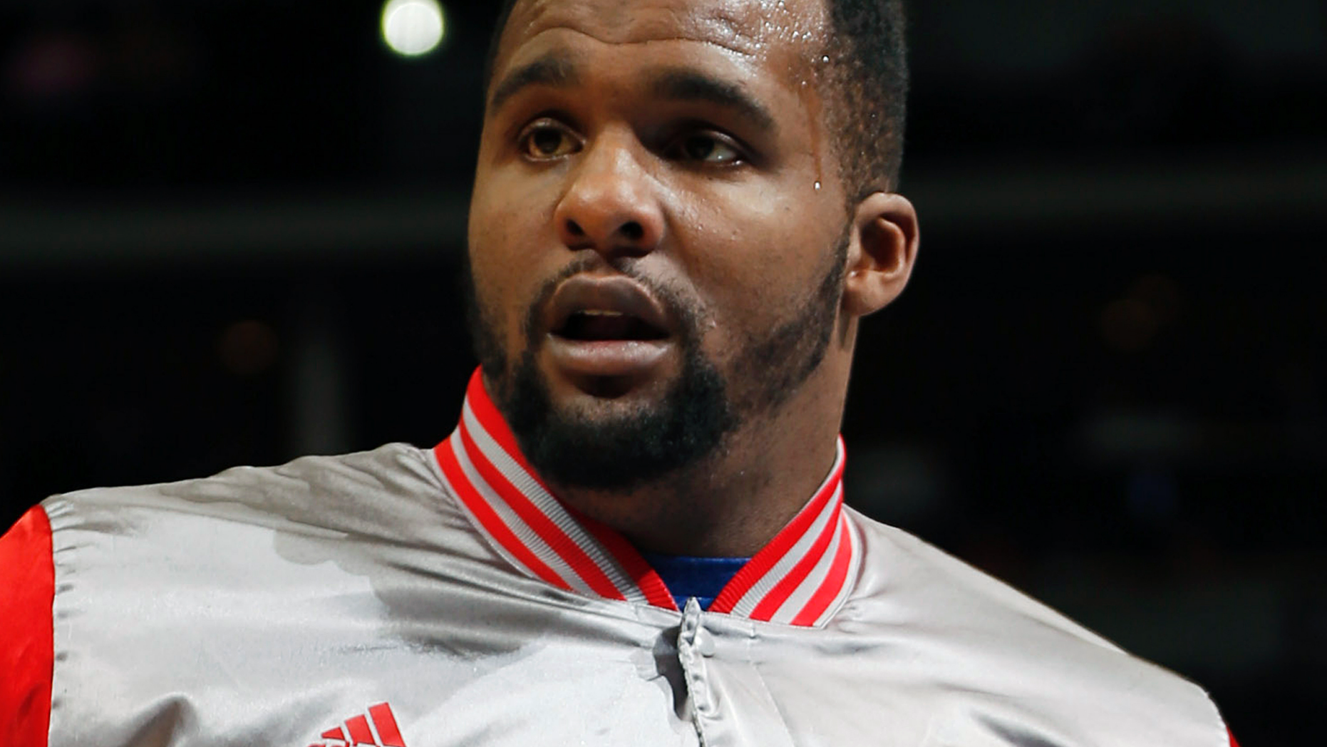 FILE - In this April 4, 2015, file photo, Los Angeles Clippers forward Glen Davis warms up before facing the Denver Nuggets in an NBA basketball game, in Denver. Former NBA player Glen “Big Baby” Davis has agreed to pay $15,000 to avoid jail time on drug charges. News outlets report the forward had faced up to five years in jail. He was arrested at a Maryland hotel with 126 grams (4 ounces) of marijuana and a briefcase containing $92,000 last February, and indicted on seven counts of drug possession and distribution. (AP Photo/David Zalubowski, File)