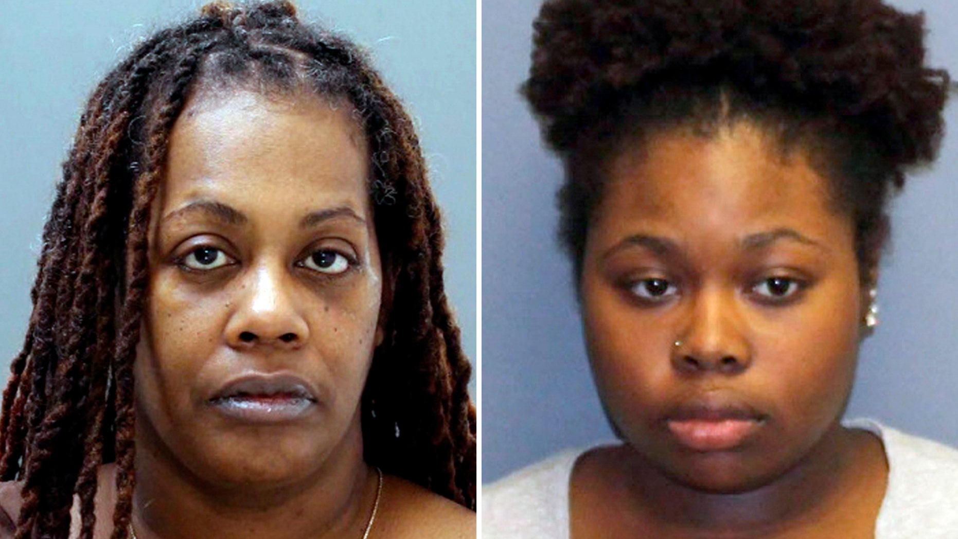 These photos provided by the Bucks County District Attorney's Office on Tuesday February 26, 2019 show Shana (left) and his teenage daughter Dominique Decret. According to the authorities, they have both been charged with homicide for the death of five members of their family, including three children, in a suburban apartment complex in Philadelphia. (Bucks County Attorney's Office via AP)