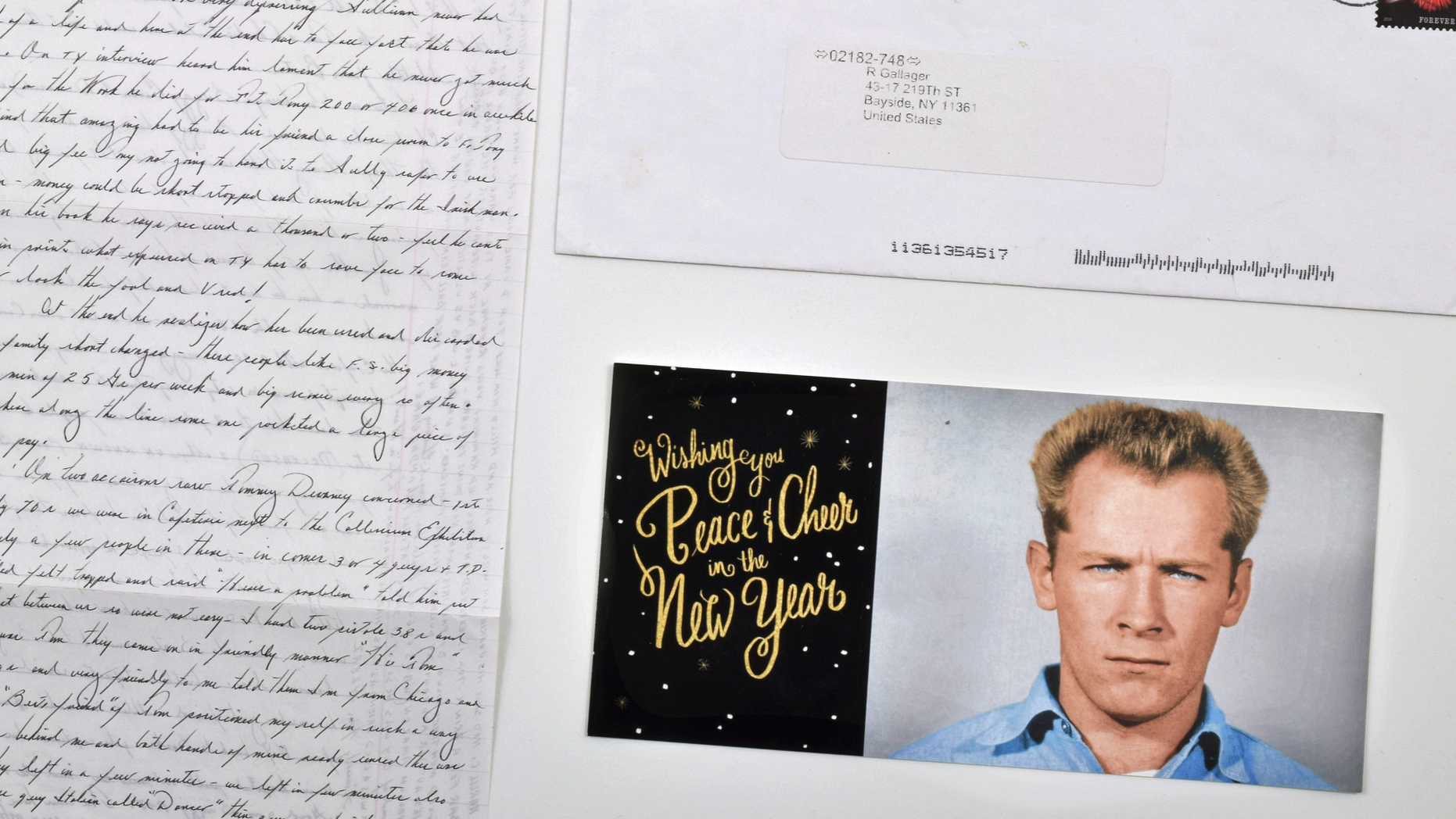 This photo provided by Urban Culture Auctions in West Palm Beach, Florida, shows a handwritten letter from the late gangster James 