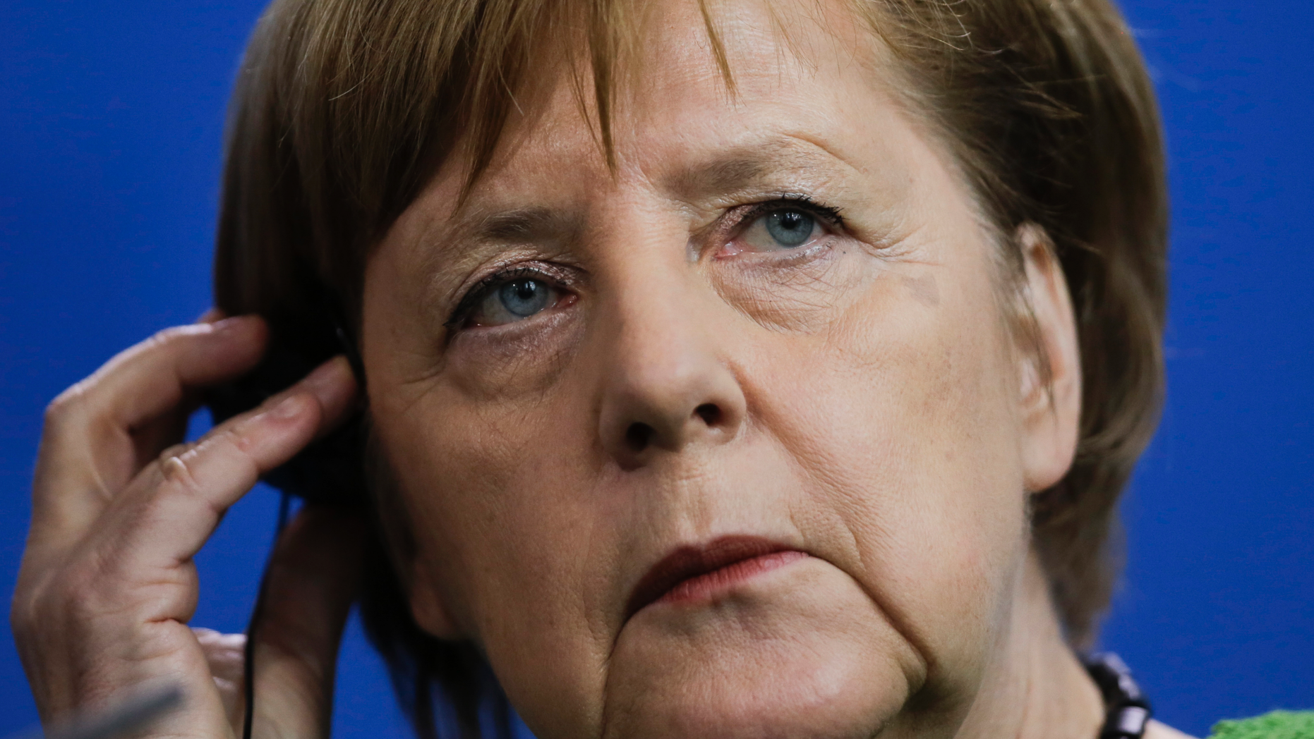 German Chancellor Angela Merkel attends a joint news conference with the President of Burkina Faso Roch Marc Christian Kabore after a meeting at the chancellery in Berlin, Germany, Thursday, Feb. 21, 2019. (AP Photo/Markus Schreiber)