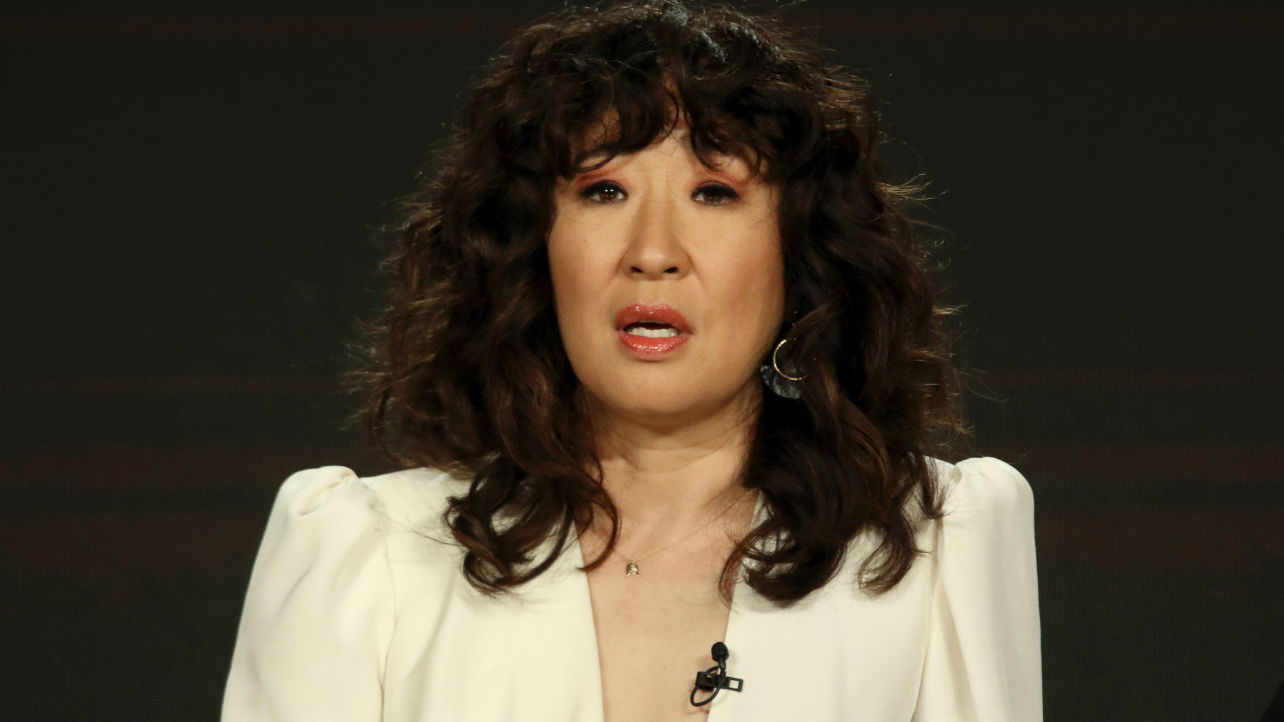 Sandra Oh participates in the "Killing Eve" panel during the BBC America presentation at the Television Critics Association Winter Press Tour at The Langham Huntington on Saturday, Feb. 9, 2019, in Pasadena, Calif. (Photo by Willy Sanjuan/Invision/AP)