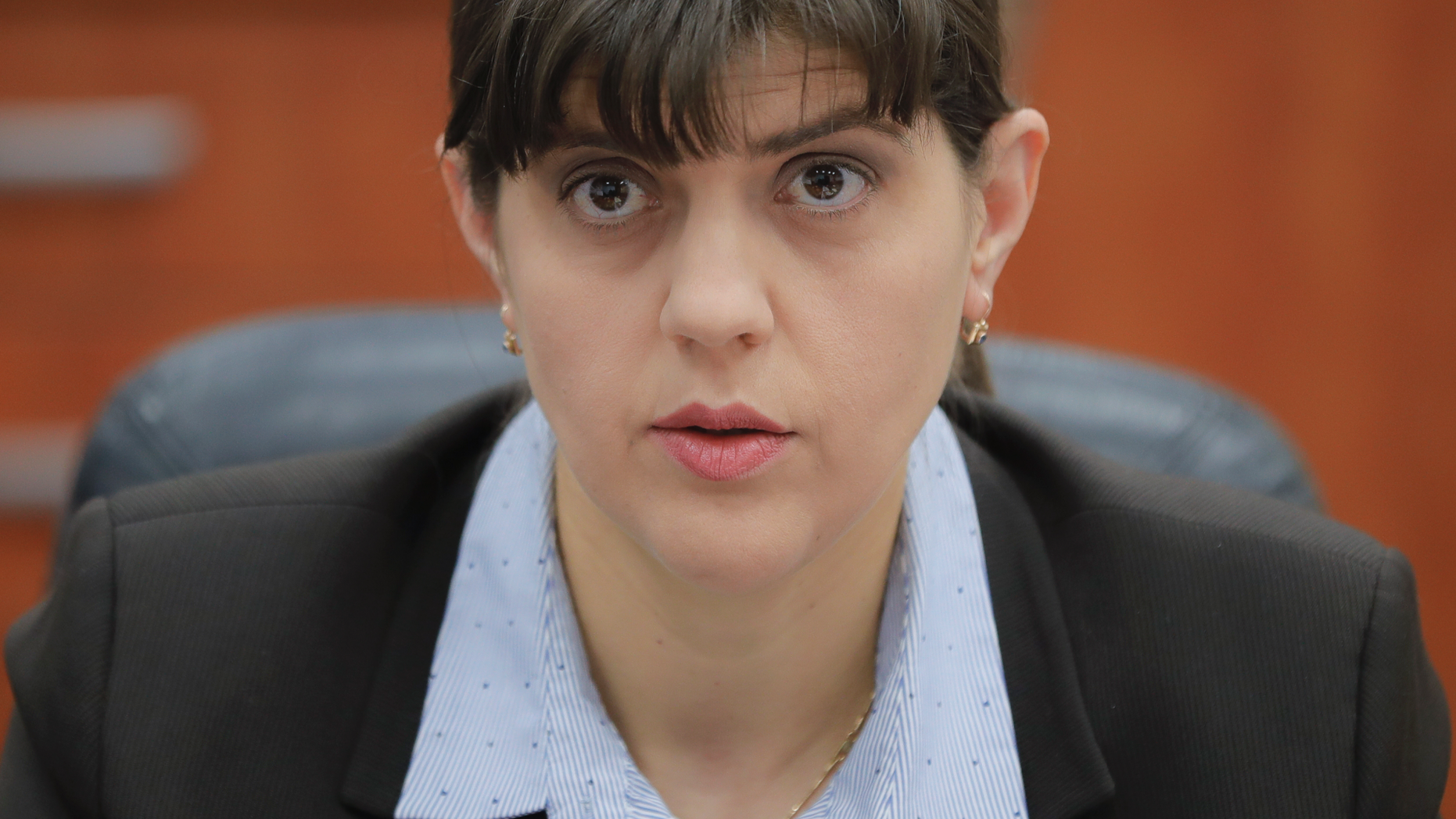 FILE -- In this Jan. 31, 2017 file photo, Romanian chief anti-corruption prosecutor Laura Codruta Kovesi speaks during an interview with The Associated Press in Bucharest, Romania. A European Parliament committee on Wednesday, Feb. 27, 2019, has picked Kovesi to head a new prosecutor’s office fighting fraud, despite fierce opposition from her own government. (AP Photo/Vadim Ghirda, File)