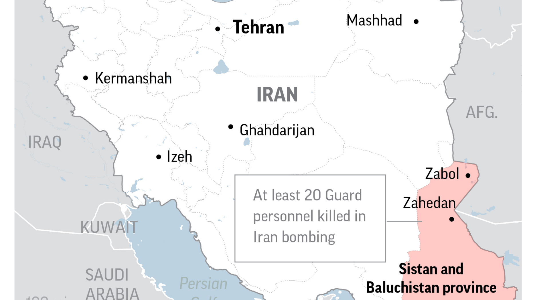 Map locates Sistan and Baluchistan in Iran.;