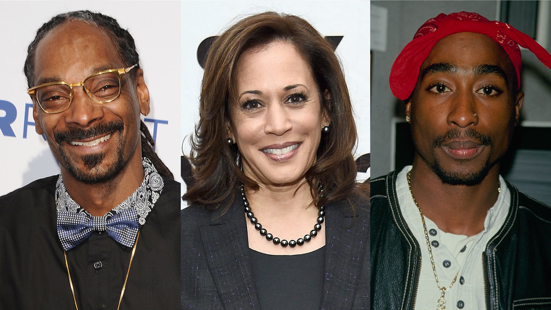 Sen. Kamala Harris said she listened to Snoop Dogg and Tupac when smoking pot in college, but the rappers hadn’t released music until after she graduated.