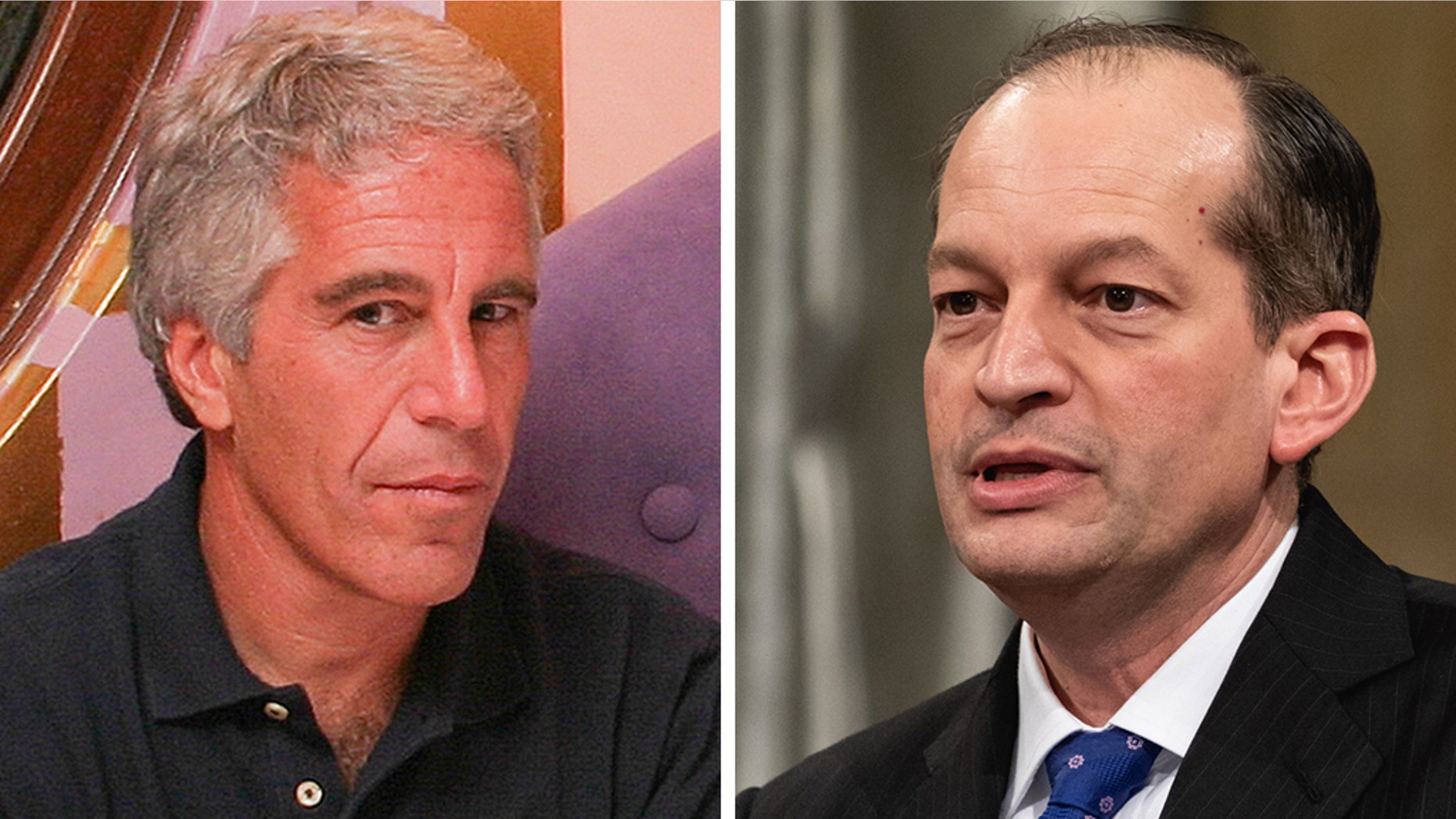 Convicted sex offender Jeffrey Epstein and Labor Secretary Alex Acosta