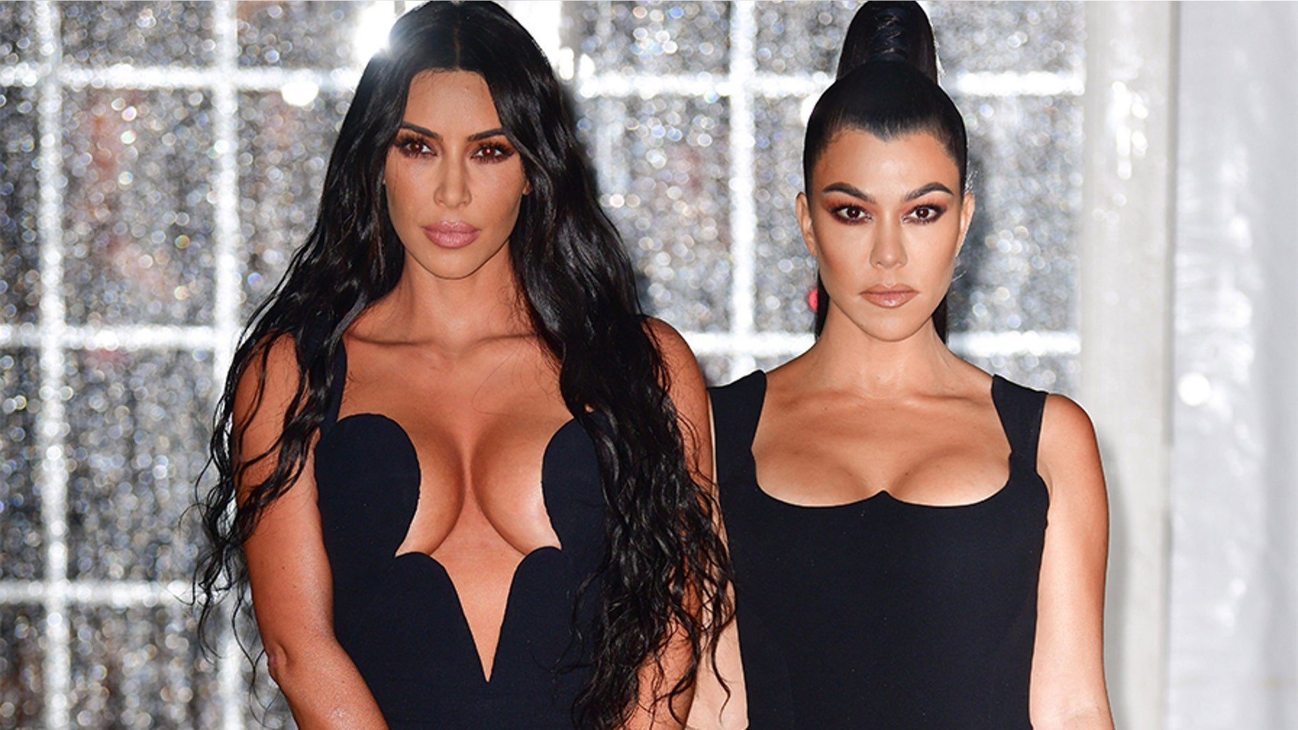 Kim Kardashian (left) and sister Kourtney Kardashian paid tribute to their late father Robert on Instagram. — Getty