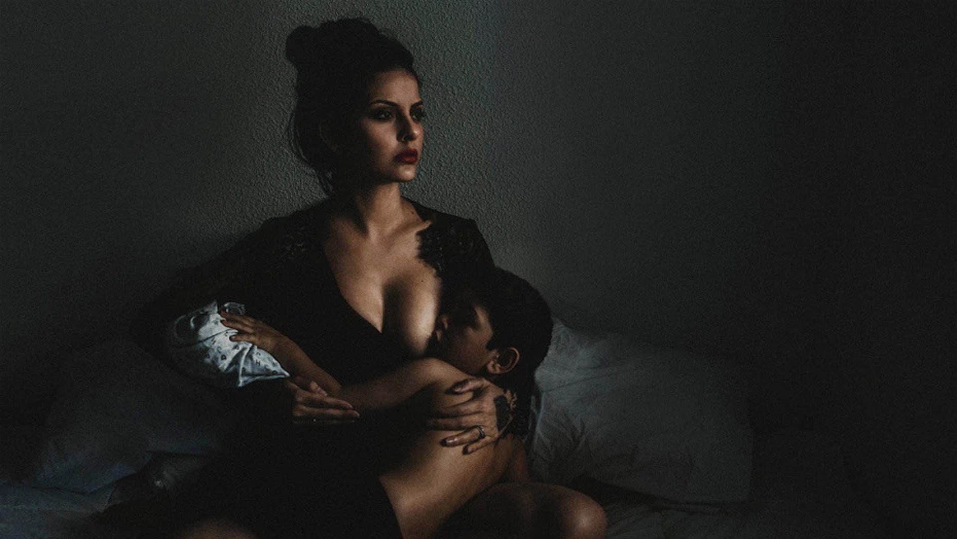 Yakaly Di Roma, 31, from Wales, has released pictures of her breastfeeding son Hans in various poses, including at her laptop and in the middle of a bull ring.