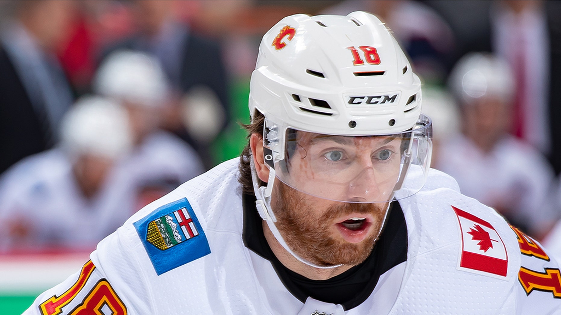 Calgary Flames forward James Neal appeared to lose several teeth on Saturday night when he was high-sticked during a game against the Vancouver Canucks.