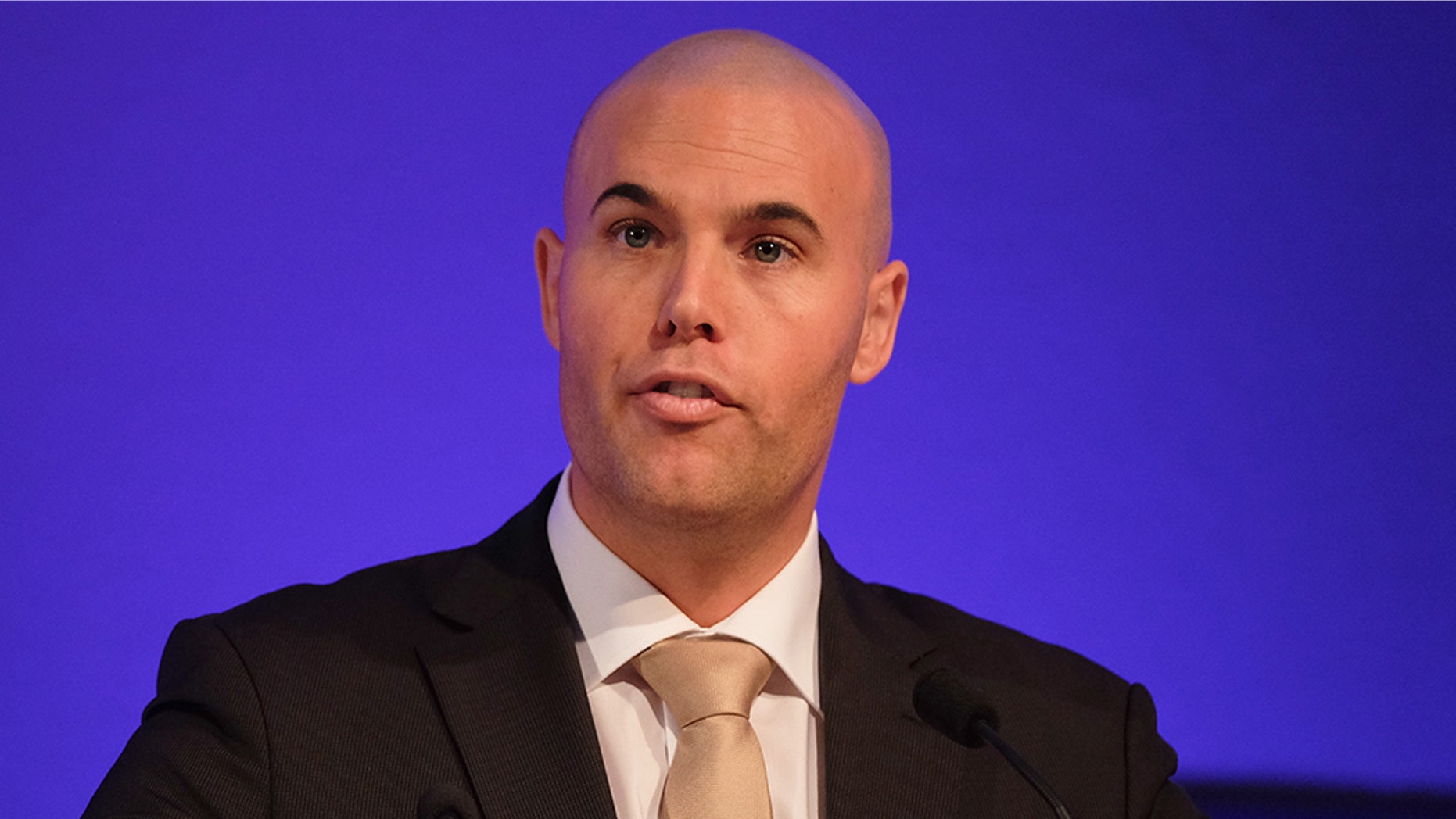 Joram Van Klaveren from the Dutch Voornederland Party, was once a staunch Muslim critic. (Photo by Ian Forsyth/Getty Images)