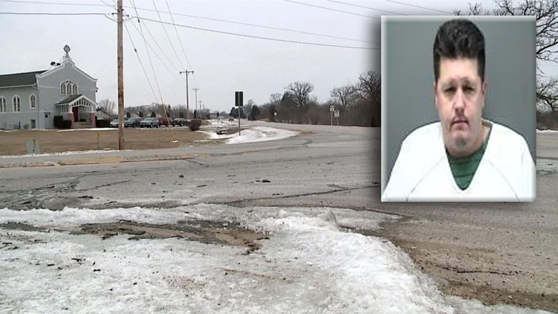 Justin Sampsel was arrested after allegedly trying to kill his wife and himself by crashing their car into a tree on Saturday, officials said.