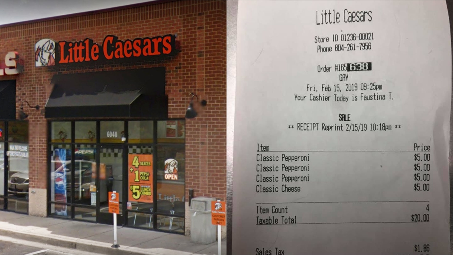 Little Caesars customers claim employee wrote 'gay' on receipt 'We're