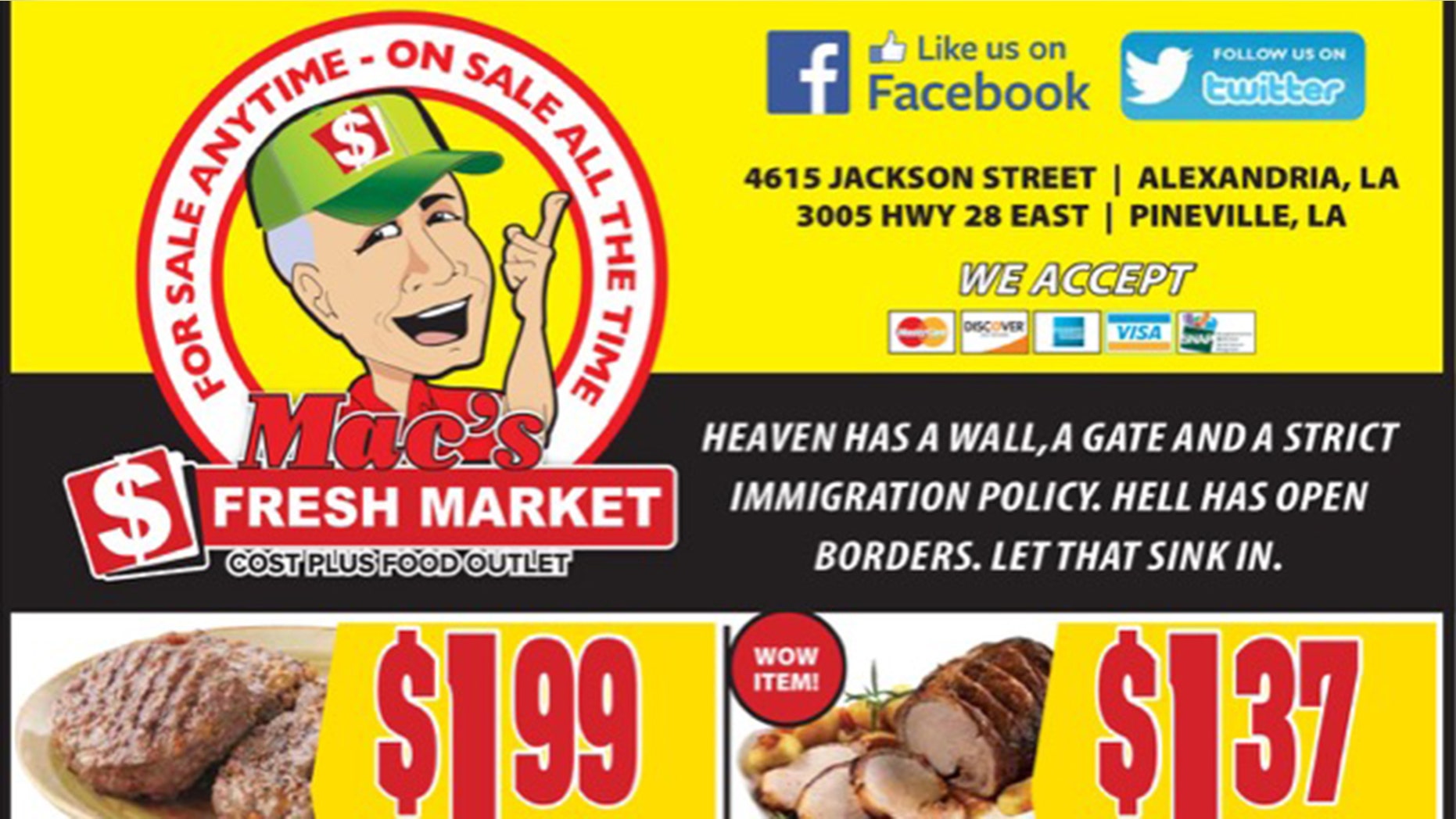 A grocery store chain in the South is facing backlash for printing a political message on its mailers.