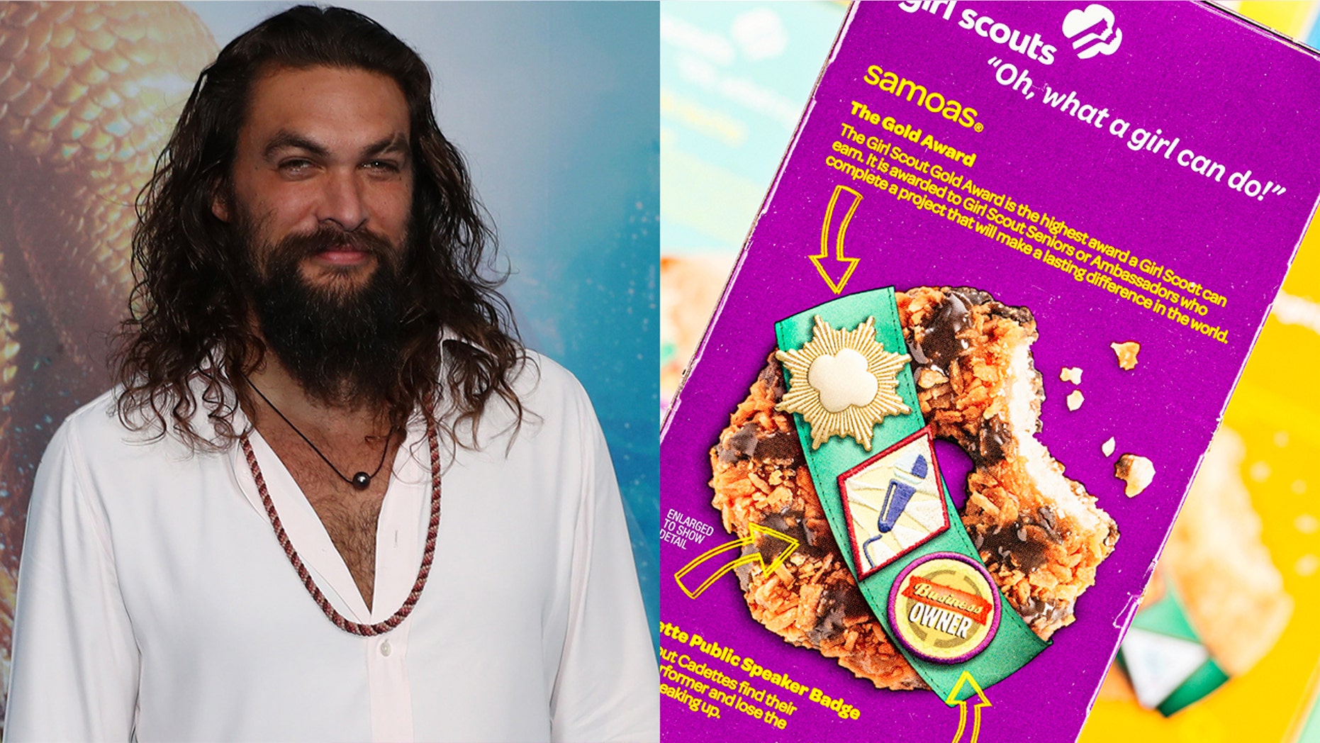 Her Momoa-themed Samoas are apparently very popular with the local moms.