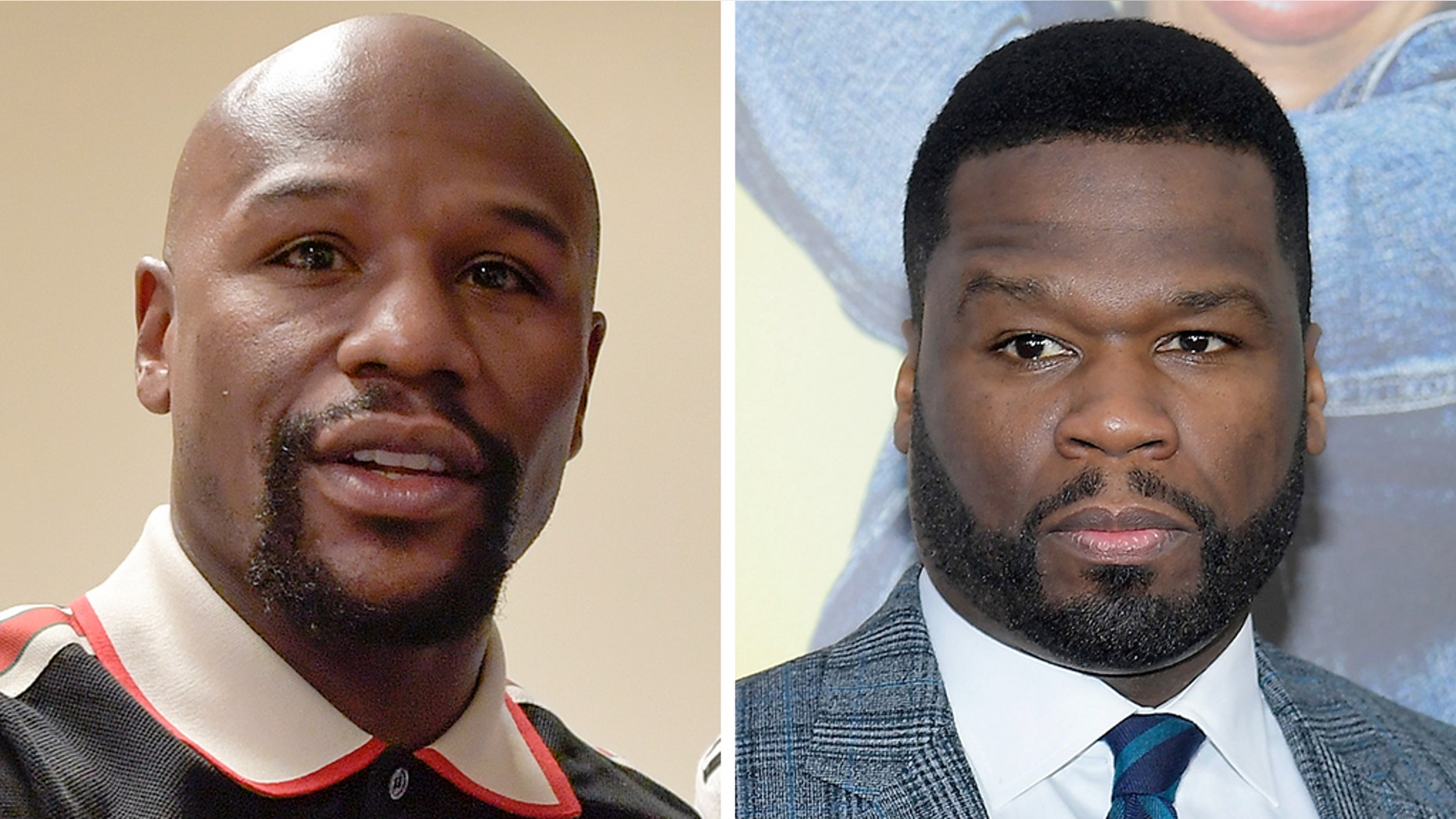 Floyd Mayweather, left, was slammed by 50 Cent on Wednesday over his stance on the Gucci boycott.