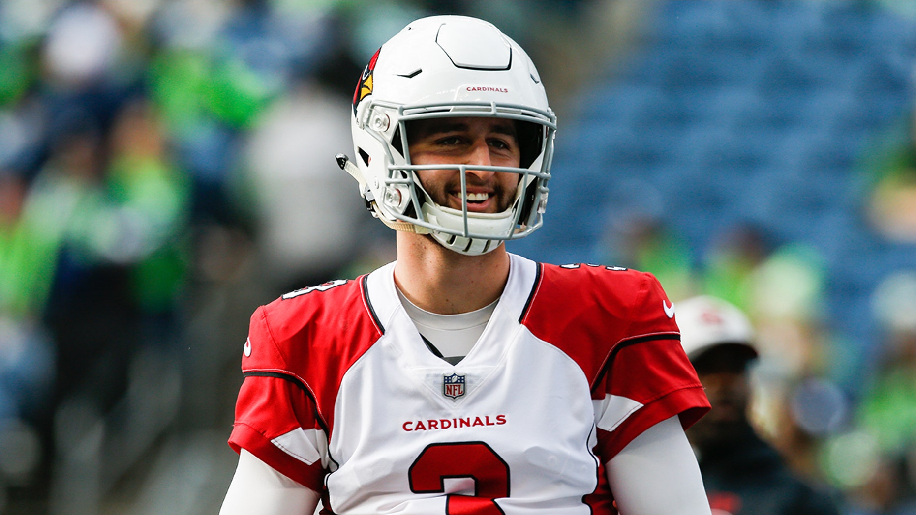 Josh Rosen #3 of the Arizona Cardinals warms-up before the game against the Seattle Seahawks at CenturyLink Field on December 30, 2018 in Seattle, Washington.