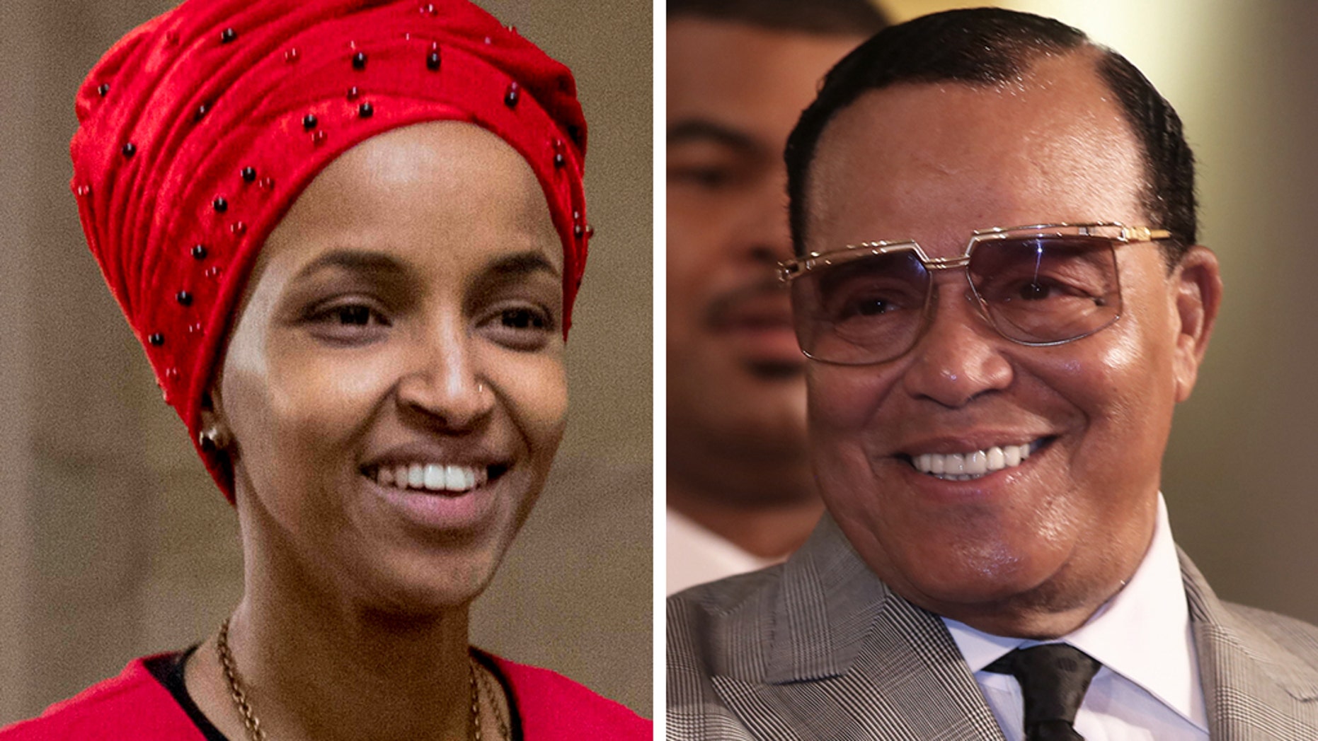 Rep. Ilhan Omar, D-Minn., And the leader of the Nation of Islam, Louis Farrakhan