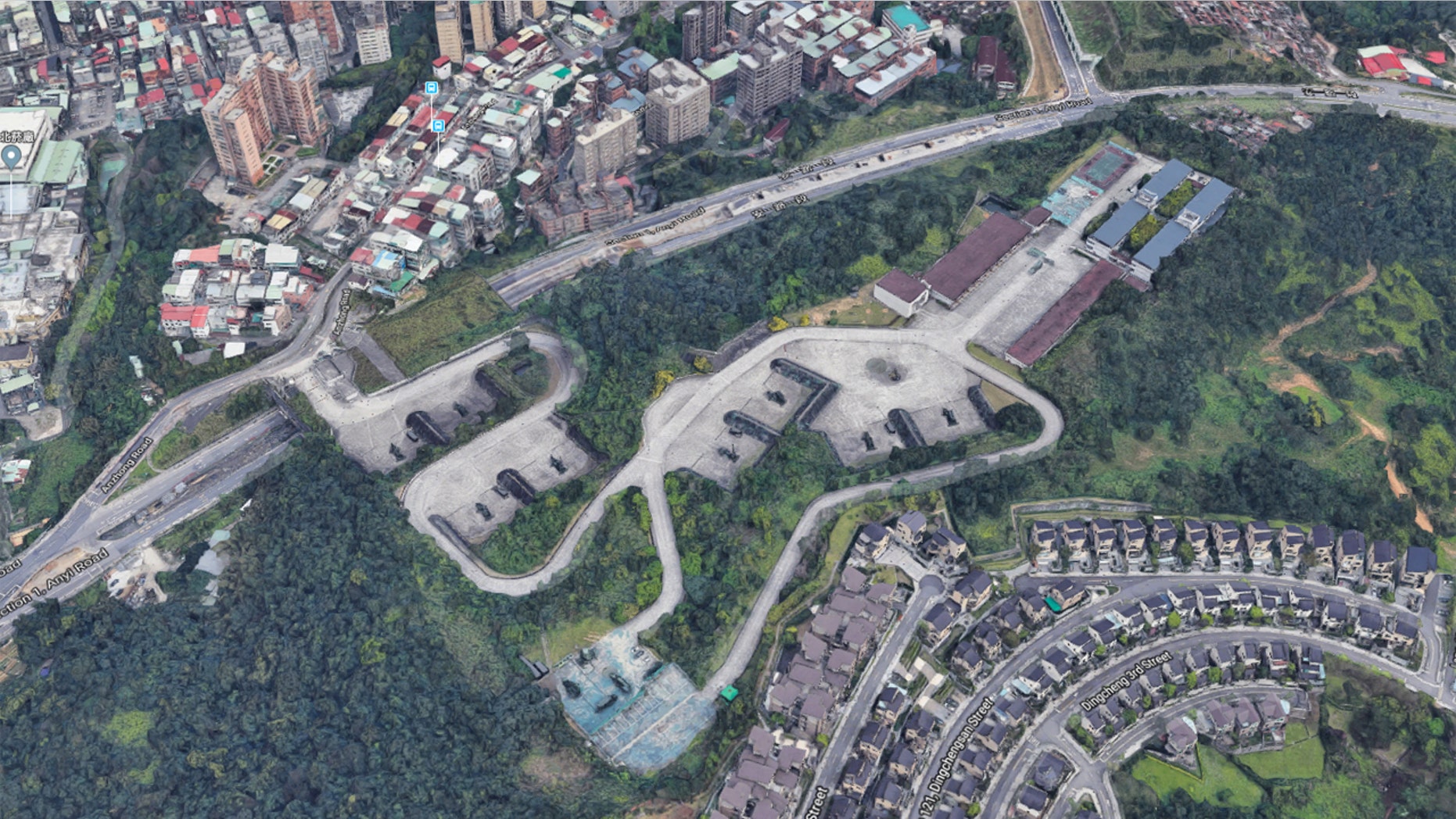 Patriot missile sites in Tawain can be seen in the latest Google Maps update.