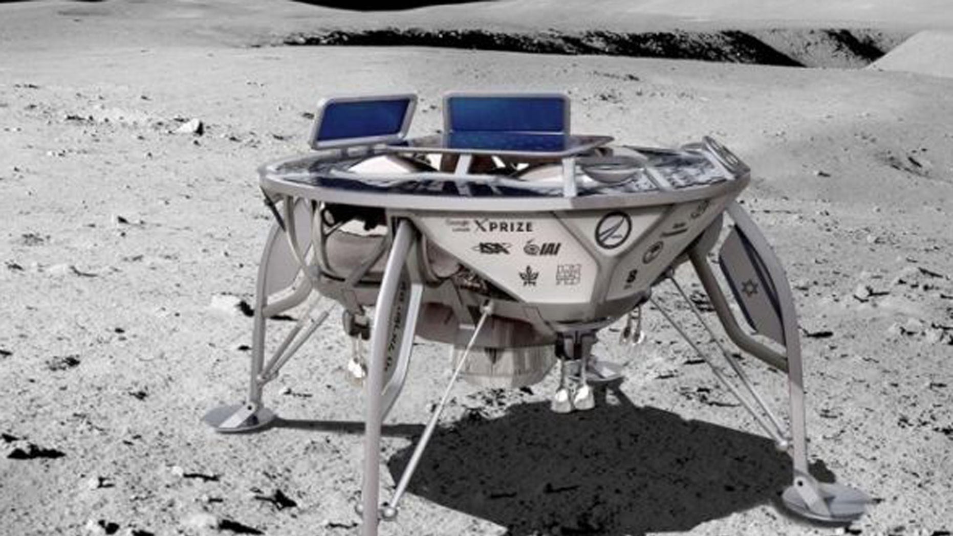 Artistic representation of the lunar lander Beresheet.