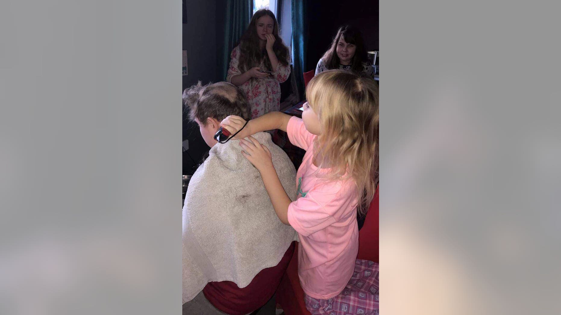 The siblings' father said the pair share a special bond, and that his son decided to let his sister shave his head after seeing how upset she got when her hair started falling out.