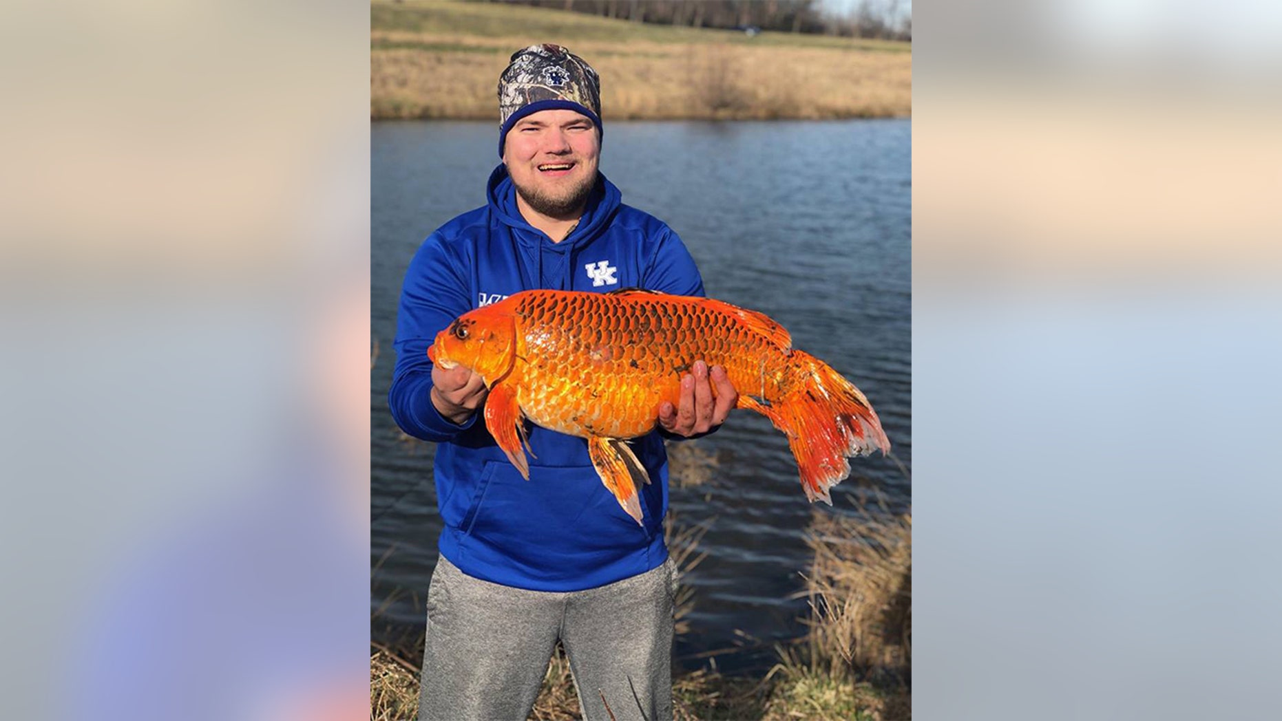 A Kentucky fisherman was in for a big surprise when he reeled in a giant catch that looks a lot like a goldfish.
