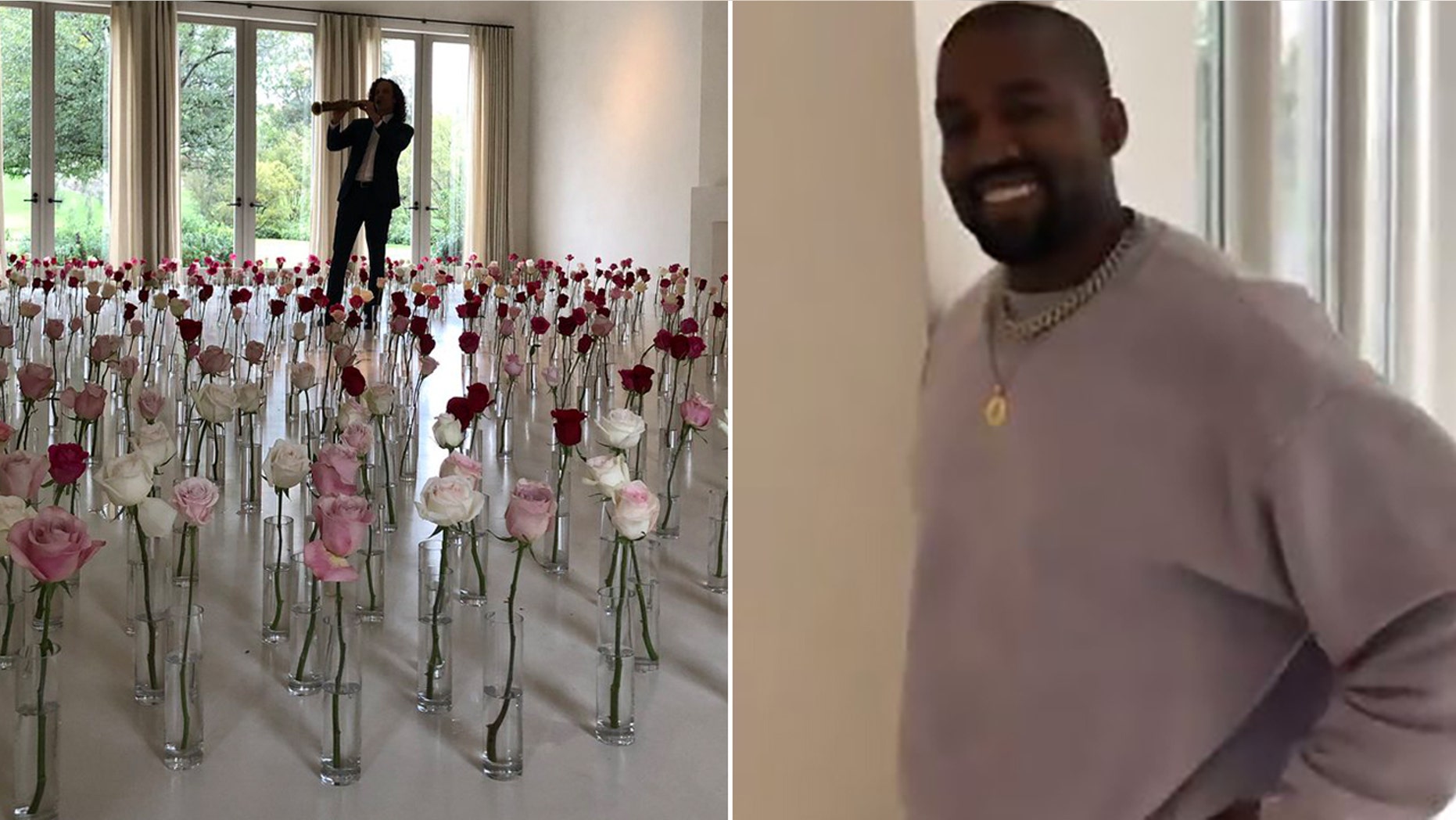 Kanye West surprised Kim Kardashian with a romantic Kenny G performance on Valentine's Day