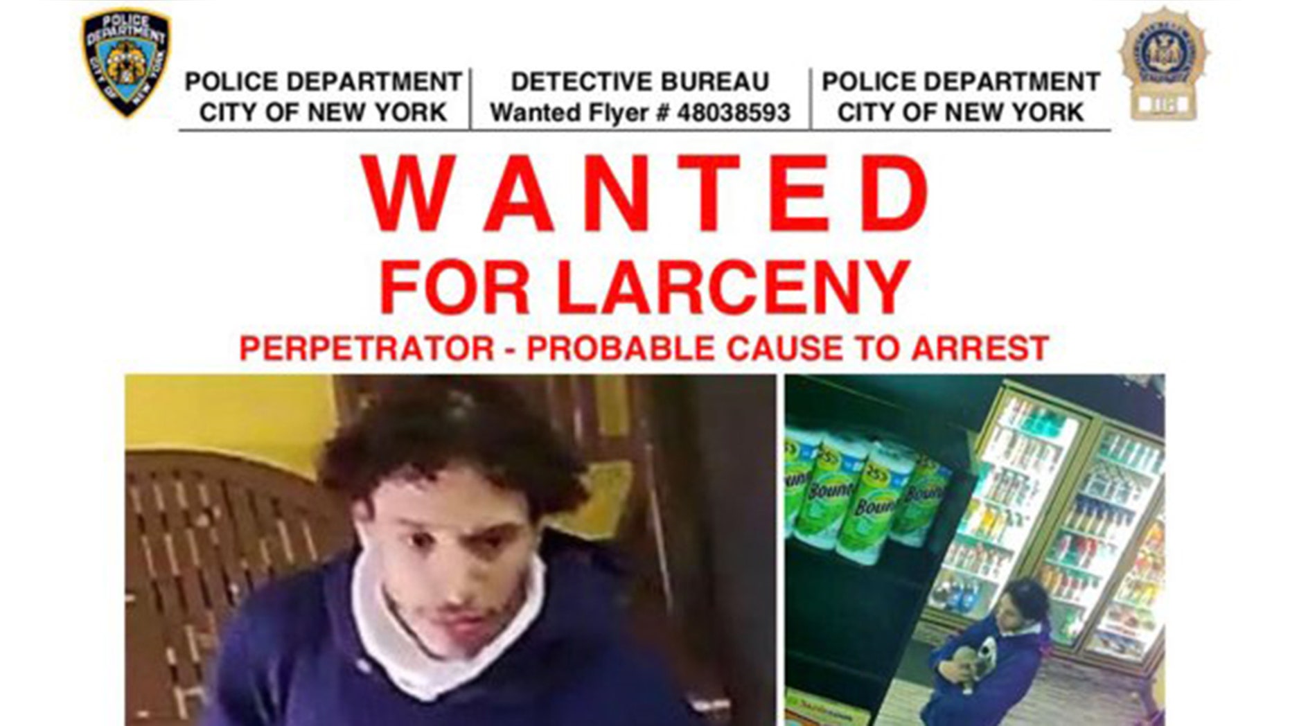 New York police released photos of a man wanted for allegedly stealing a 2-month-old kitten from a bodega in the Bronx.