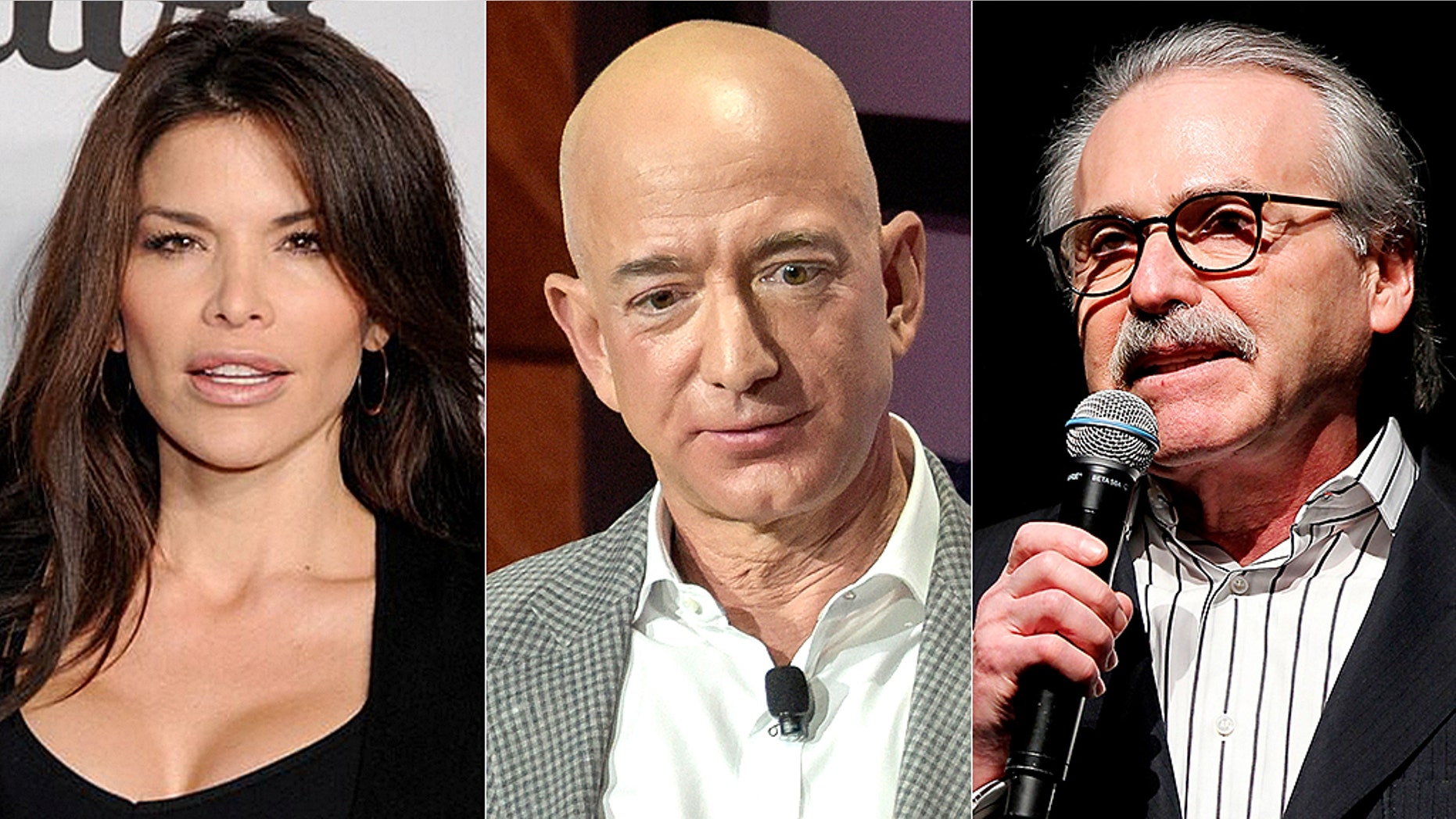 Lauren Sanchez, Jeff Bezos and American Media CEO David Pecker, the publisher of National Enquirer.