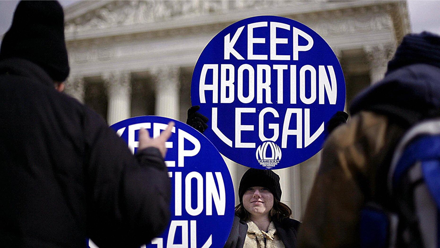 Abortion supporters at the Supreme Court as several states push abortion bills. (TIM SLOAN/AFP/Getty Images)