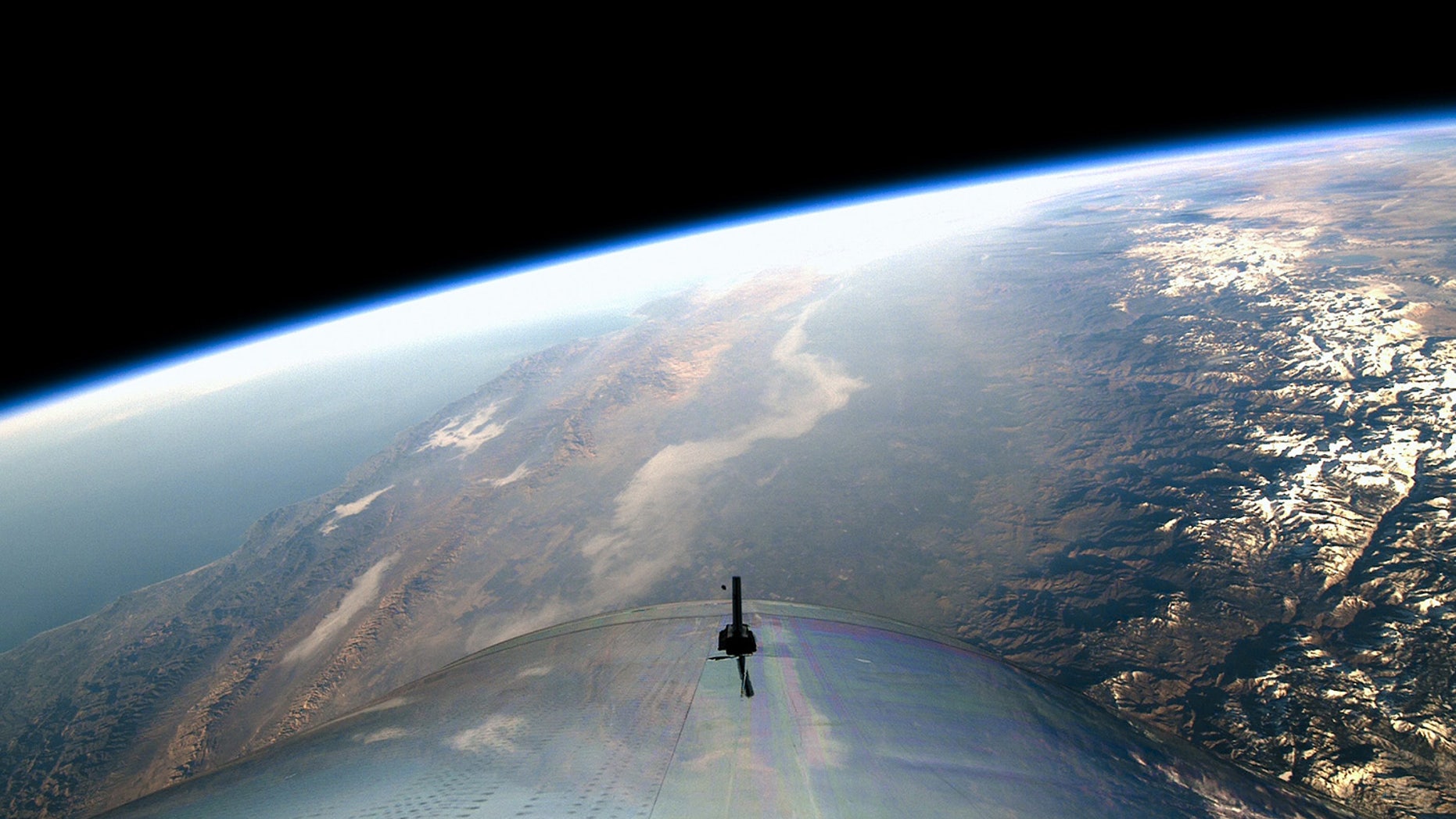 Virgin Galactic's VSS Unity spaceliner captured this view of Earth during the vehicle's first trip to space, on Dec. 13, 2018.