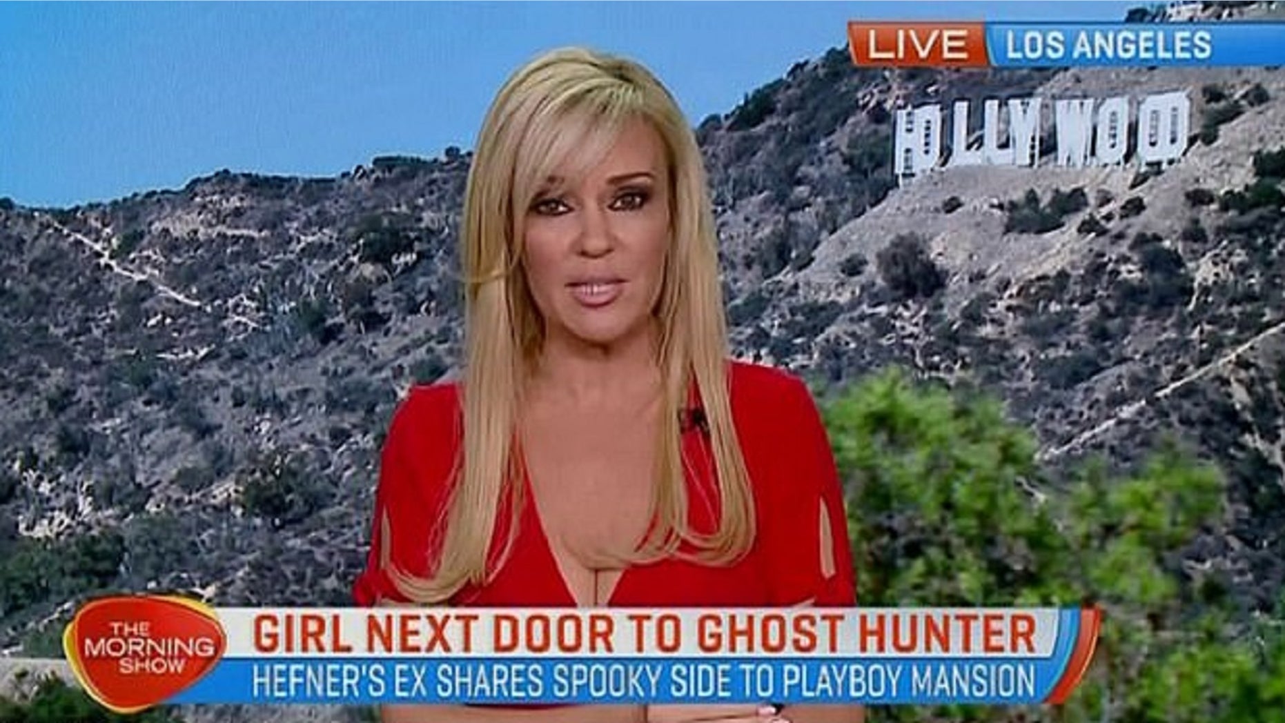 Playboy publisher Hugh Hefner's ex-girlfriend Bridget Marquardt said in an interview Monday that she saw a female spirit in the Playboy Mansion.