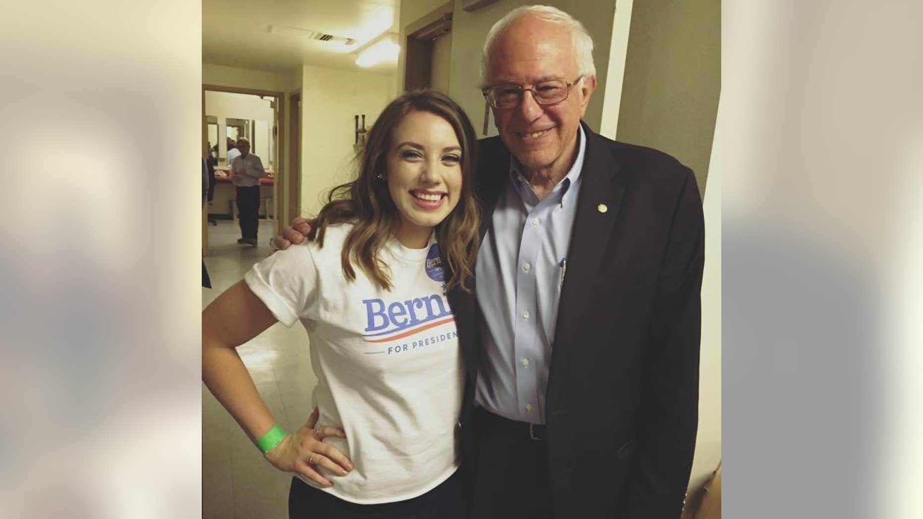 Belén Sisa, a millennial left-wing activist from Arizona, joined Bernie Sanders’ 2020 presidential campaign in February. She shared a photo taken with Sanders from 2015 on her Facebook page. (Facebook)