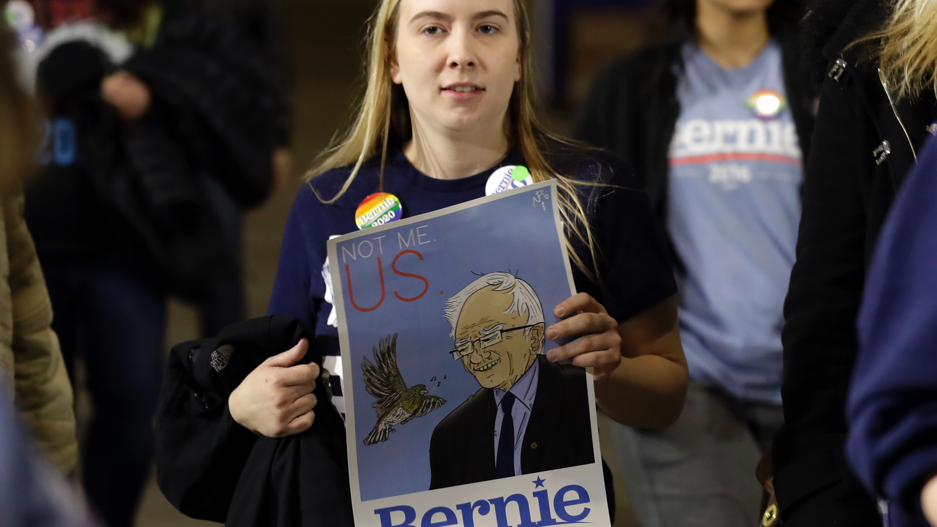 Supporters arrive for Sen. Bernie Sanders 2020 presidential campaign event at Navy Pier in Chicago, Sunday, March 3, 2019. Over the next several weeks, Sanders will travel to Iowa, New Hampshire, South Carolina, Nevada, and California. He will then return to Burlington, Vermont, for the official launch of his campaign. (AP Photo/Nam Y. Huh)