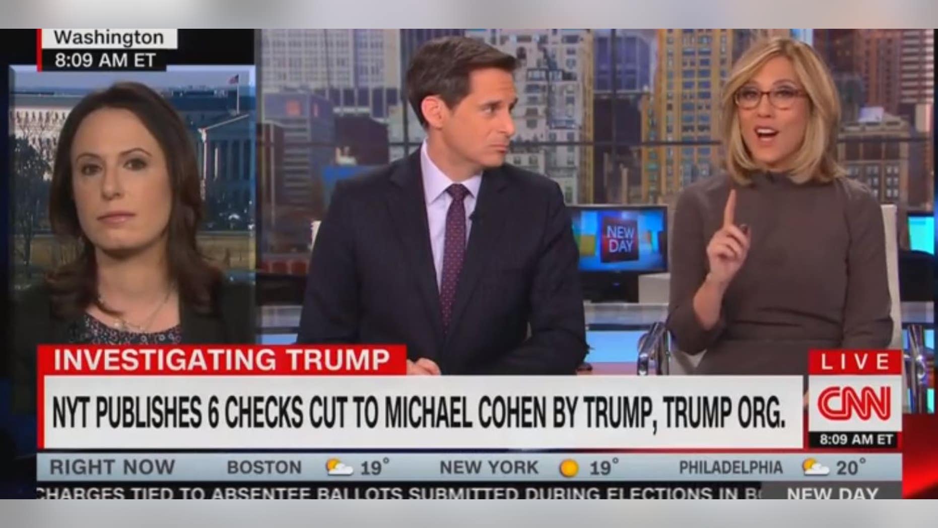 New York Times reporter Maggie Haberman, left, clashed with CNN’s Alisyn Camerota over whether President Trump knew he was reimbursing ex-lawyer Michael Cohen for a hush money payment.