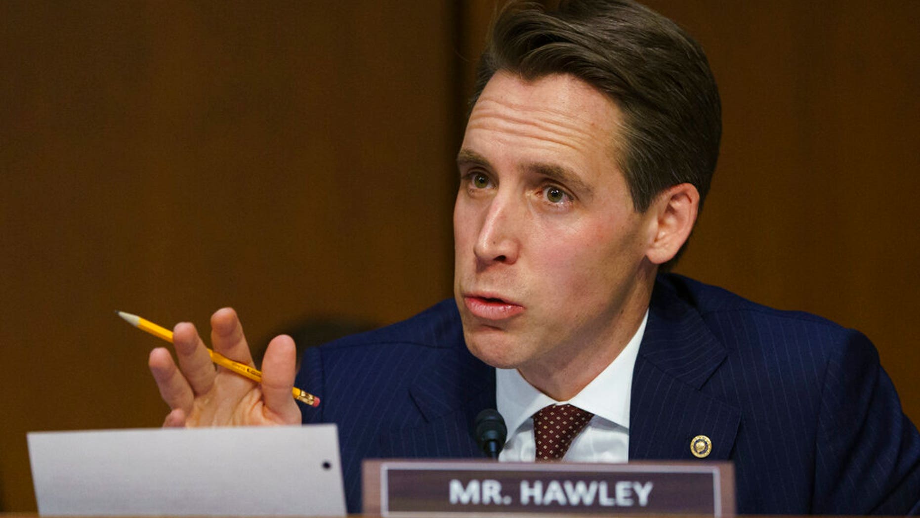 U.S. Sen. Josh Hawley, R-Mo., participates in a Senate Judiciary Committee hearing on Capitol Hill in an undated photo. (Associated Press)