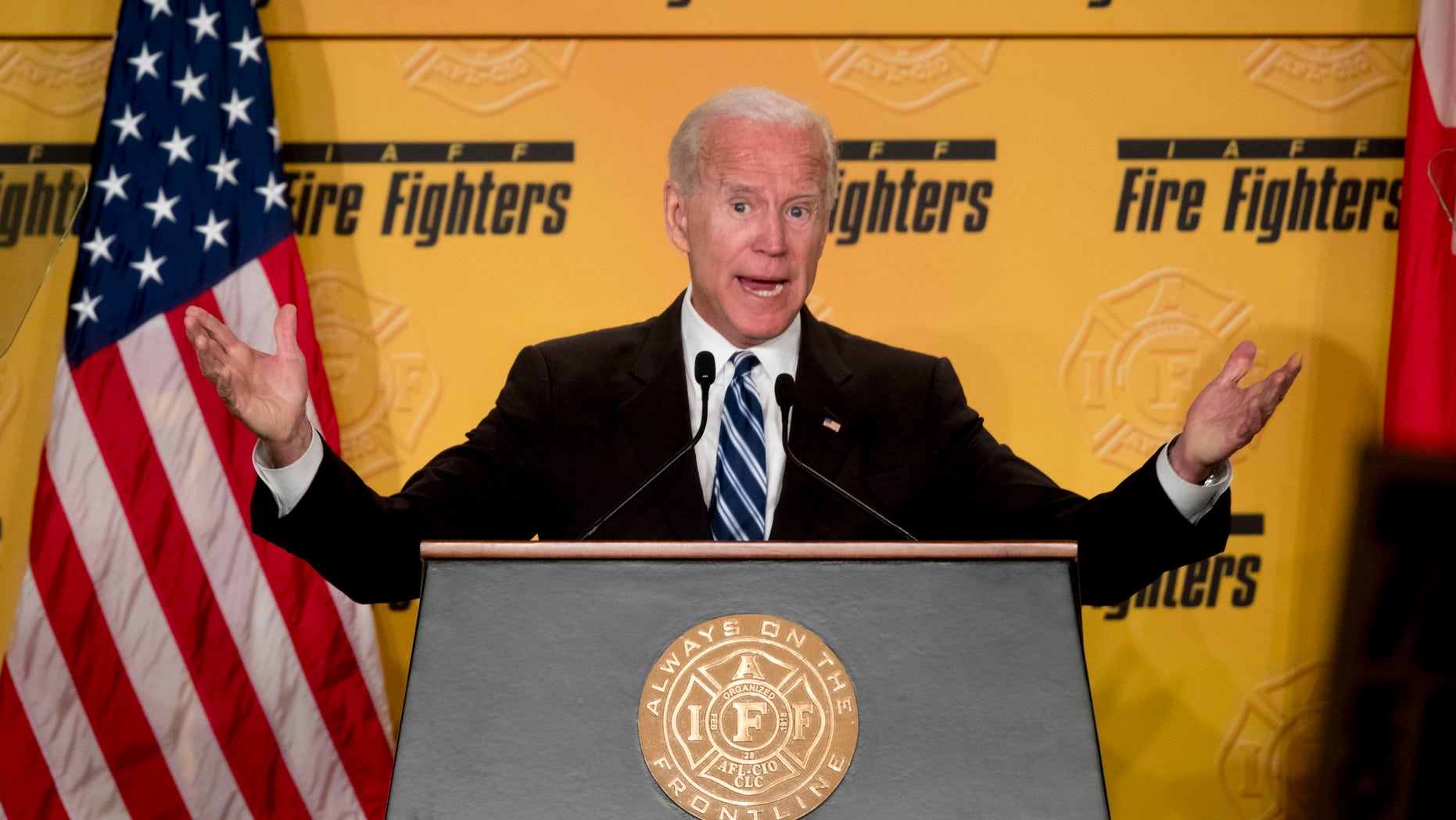 Former Vice President Joe Biden speaks in Washington, Tuesday, March 12, 2019, amid growing expectations he'll soon announce he's running for president. (Associated Press)