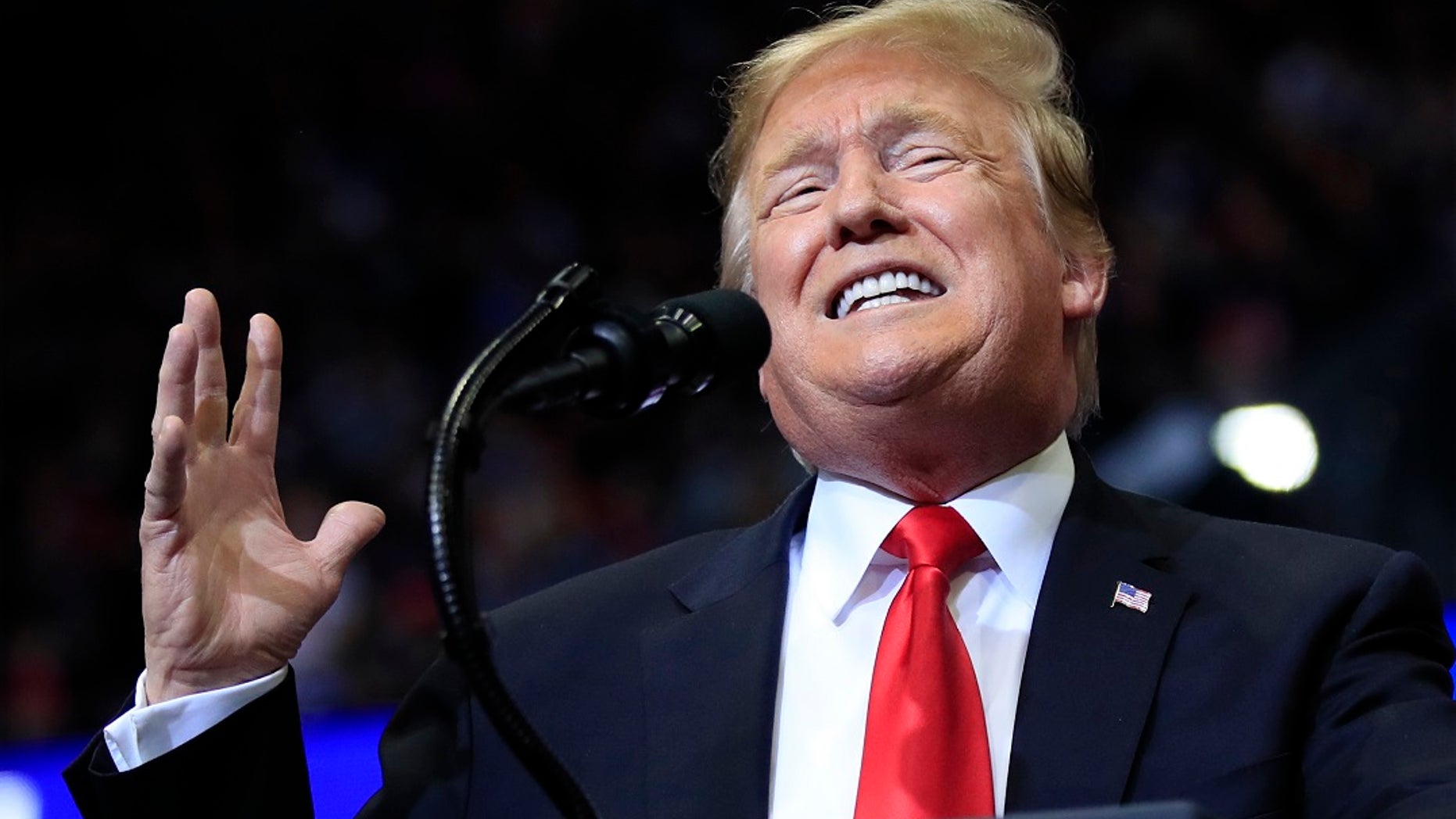 President Donald Trump speaks at a campaign rally in Grand Rapids, Mich. (AP Photo/Manuel Balce Ceneta)