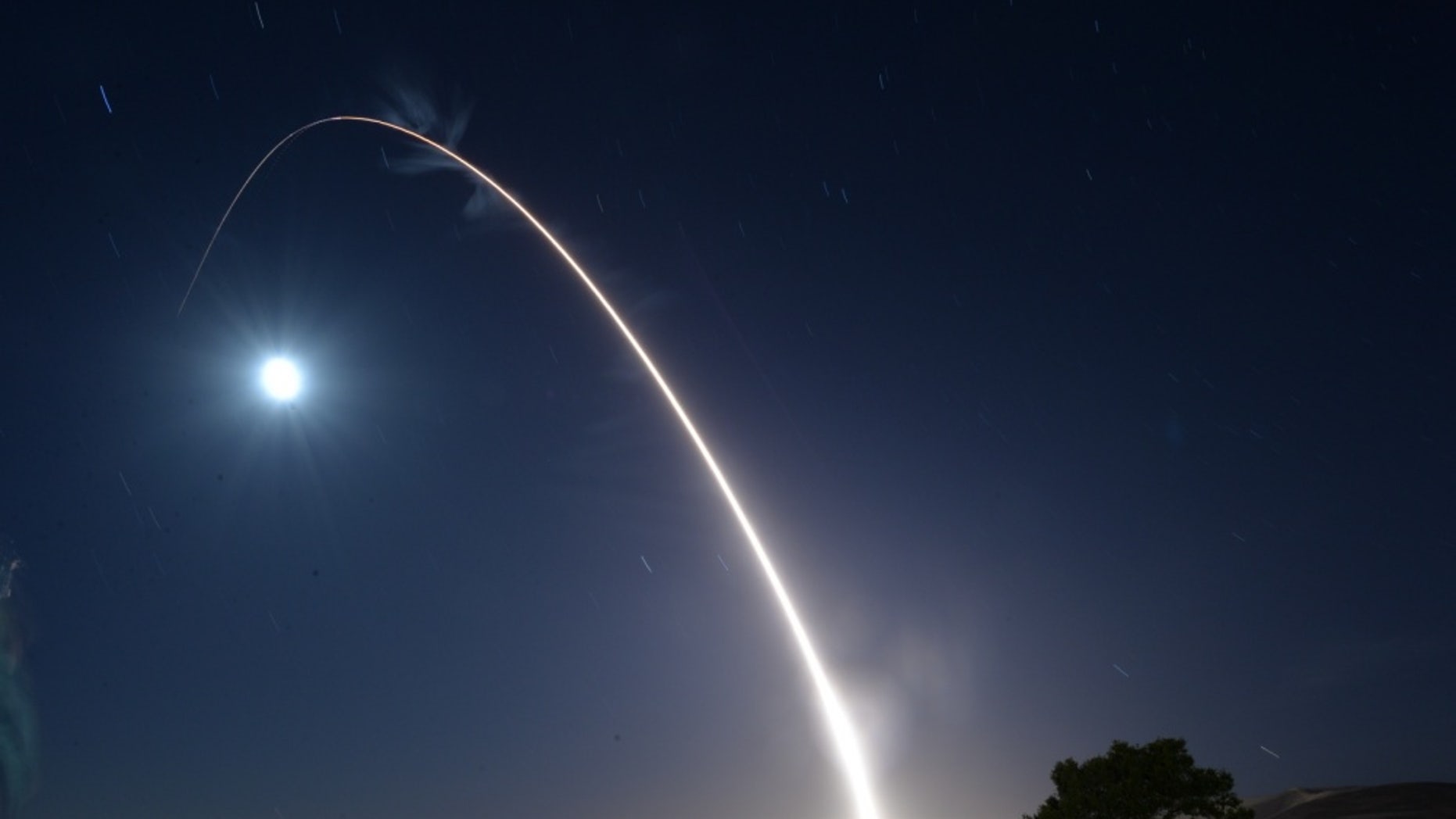 File photo - An unarmed U.S. Air Force Minuteman III intercontinental ballistic missile launches during an operational test May 3, 2017, at Vandenberg Air Force Base, Calif. (U.S. Air Force photo by Airman 1st Class Daniel Brosam)