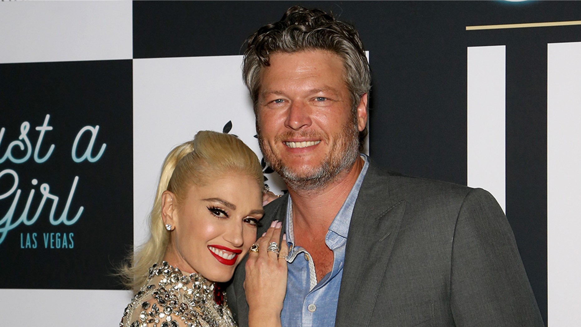 Singer Gwen Stefani (L) and recording artist Blake Shelton attend the grand opening of the "Gwen Stefani - Just a Girl" residency at Planet Hollywood Resort and Casino.