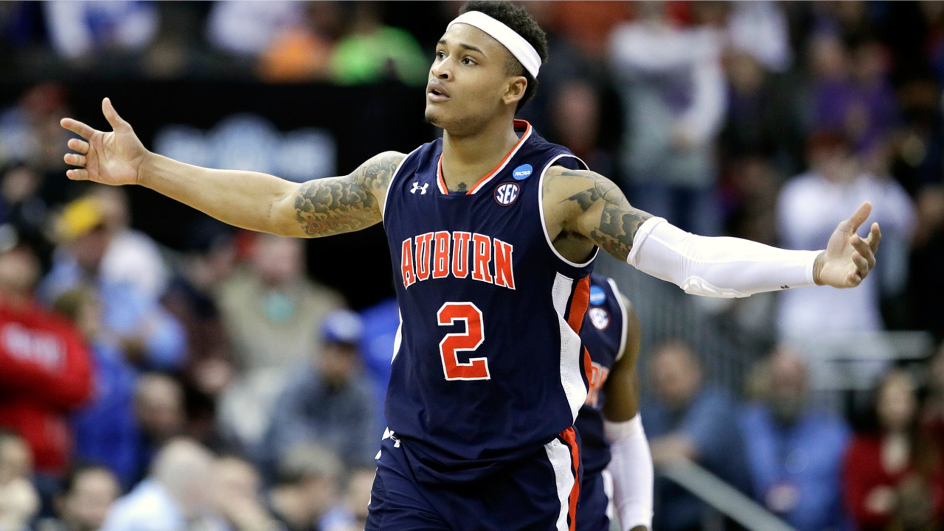 Bryce Brown was Auburn's joint top scorer in the overtime win with 24 points. (AP Photo/Charlie Riedel)