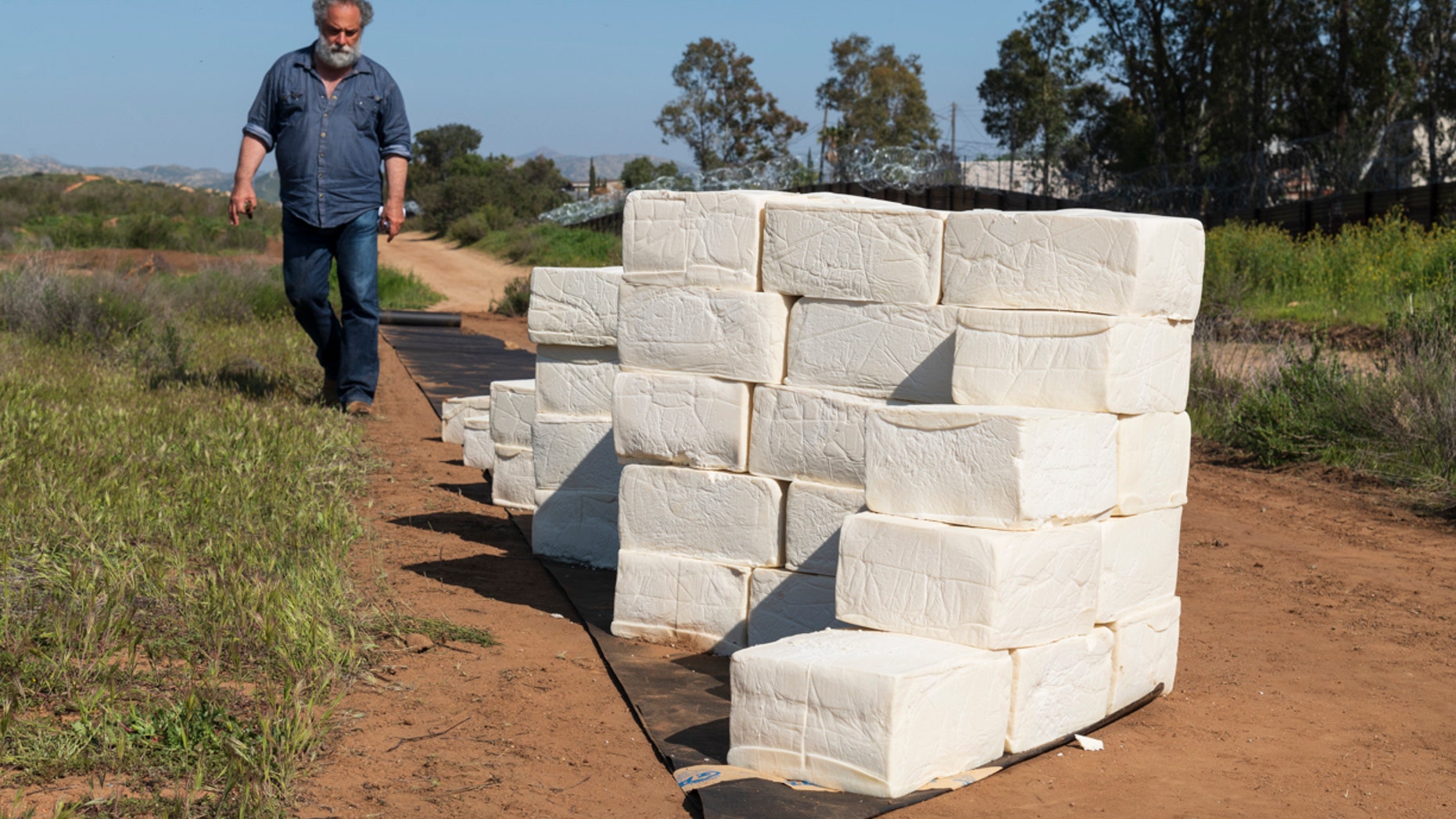 Cosimo Cavallaro is currently using blocks of cotija to spark a dialogue about President Trump's border wall.