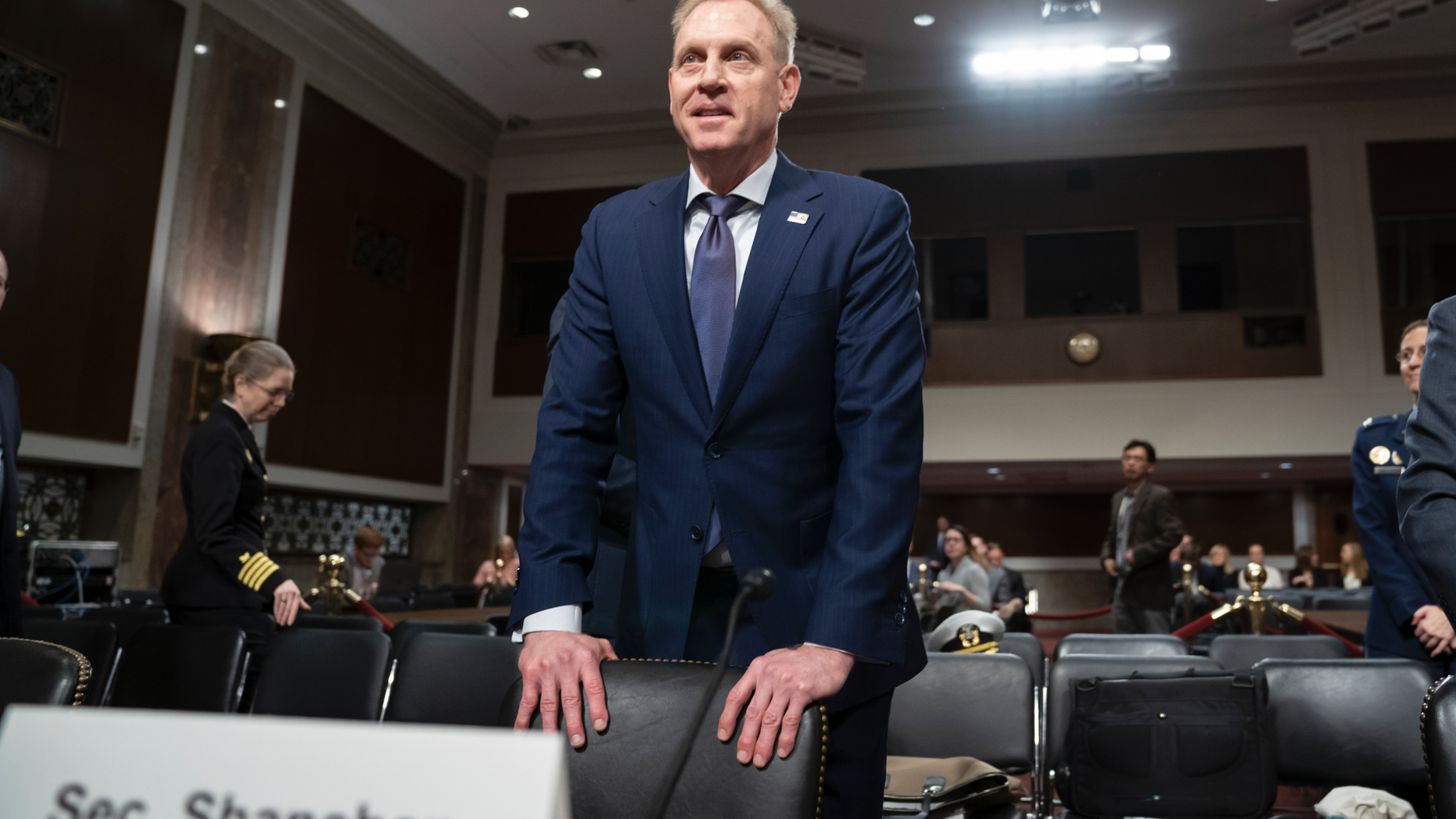 Acting Defense Secretary Patrick Shanahan goes before the Senate Armed Services Committee to discuss the Department of Defense budget, on Capitol Hill in Washington, Thursday, March 14, 2019. (AP Photo/J. Scott Applewhite)