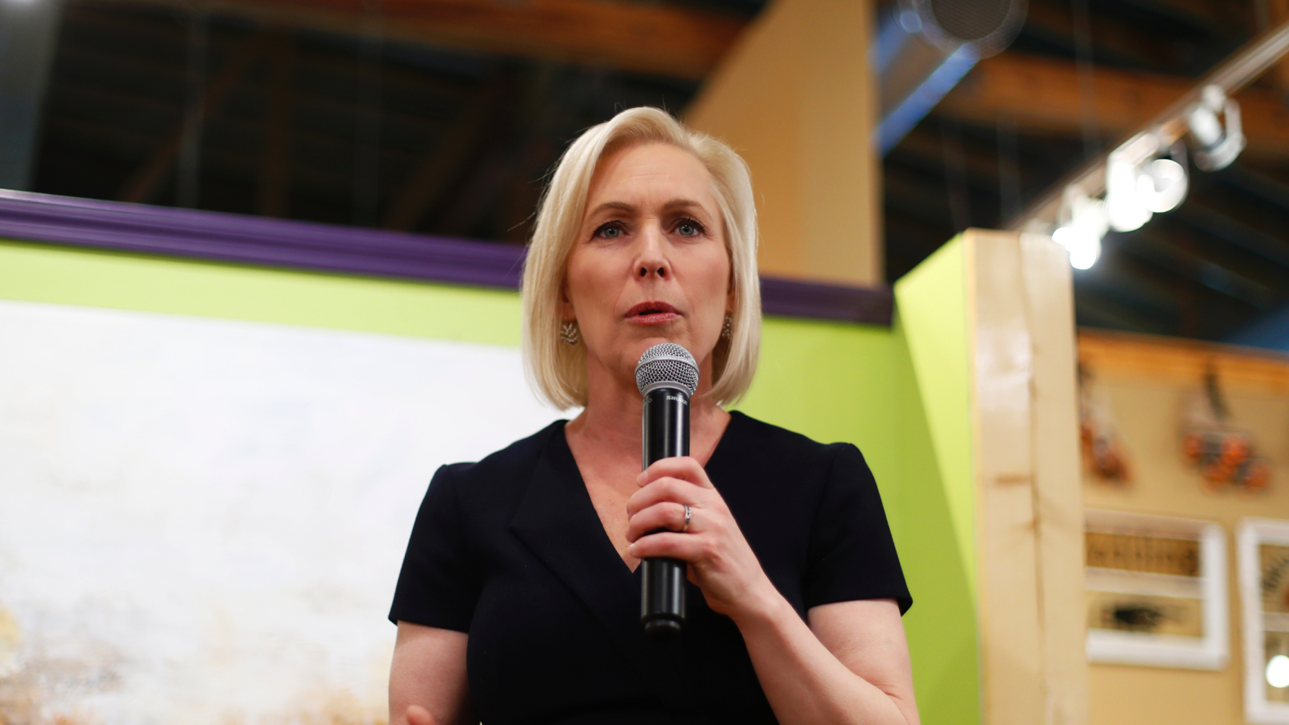 On Monday, March 18, 2019, photo, Democratic presidential candidate Kirsten Gillibrand, DN.Y., speaks at an election meeting in Clawson, Michigan. Gillibrand prepares to speak on Sunday at Trump International Hotel & amp; New York tour. (AP Photo / Paul Sancya)
