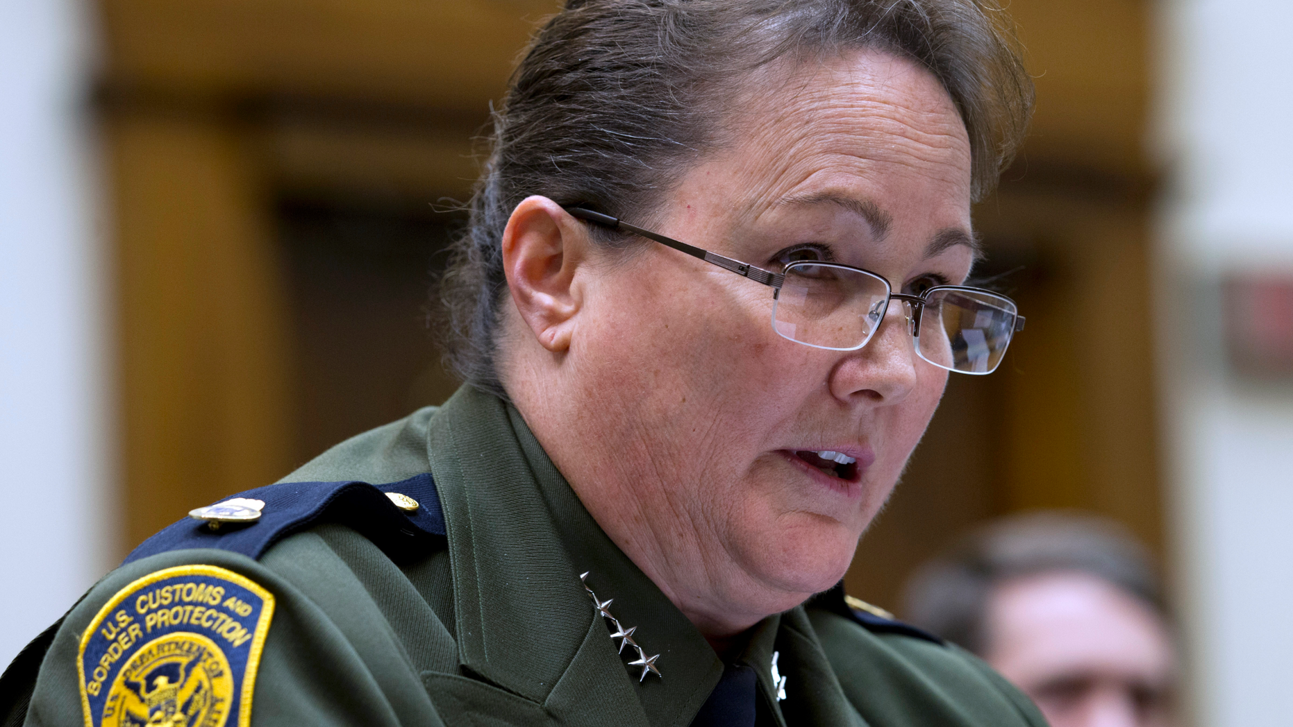 In this Feb. 26, 2019, photo, U.S. Border Patrol Customs and Border Protection Chief Carla Provost testifies before the House Judiciary Committee on Capitol Hill in Washington, Tuesday, Feb. 26, 2019.
Firearms use by U.S. Customs and Border Protection officers and agents has reached a record low. According to data obtained by The Associated Press, there were 15 instances in which officers and agents used firearms during the budget year 2018. (AP Photo/Jose Luis Magana)