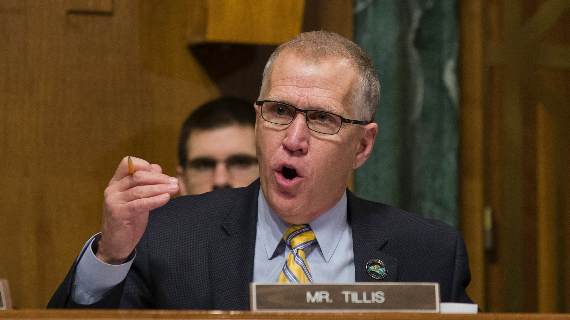 On March 6, 2019, Senator Thom Tillis, RN.C, interviews US Customs and Border Protection Commissioner Kevin McAleenan at a hearing of the Senate Committee on Judicial Affairs to oversee the response of Customs and Border Protection at the People's Trade Border South in Washington. The White House Republicans in Congress in North Carolina are watching if Tillis is with Trump. (AP Photo / Alex Brandon)