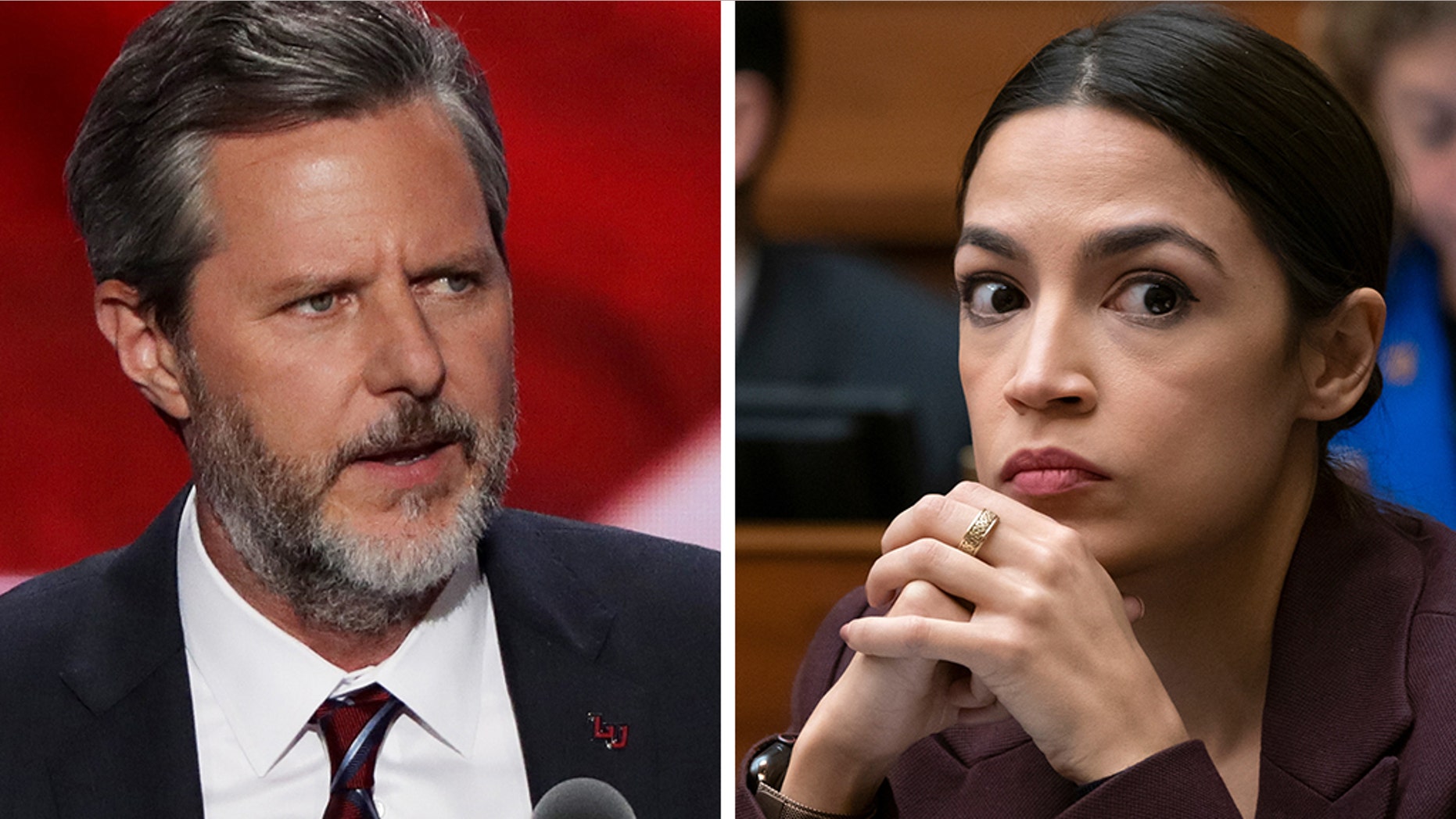 Rep. Alexandria Ocasio-Cortez, D-N.Y., sparred on Twitter Tuesday with Liberty University President Jerry Falwell Jr. concerning a few of his comments, including one made about her at CPAC over the weekend.