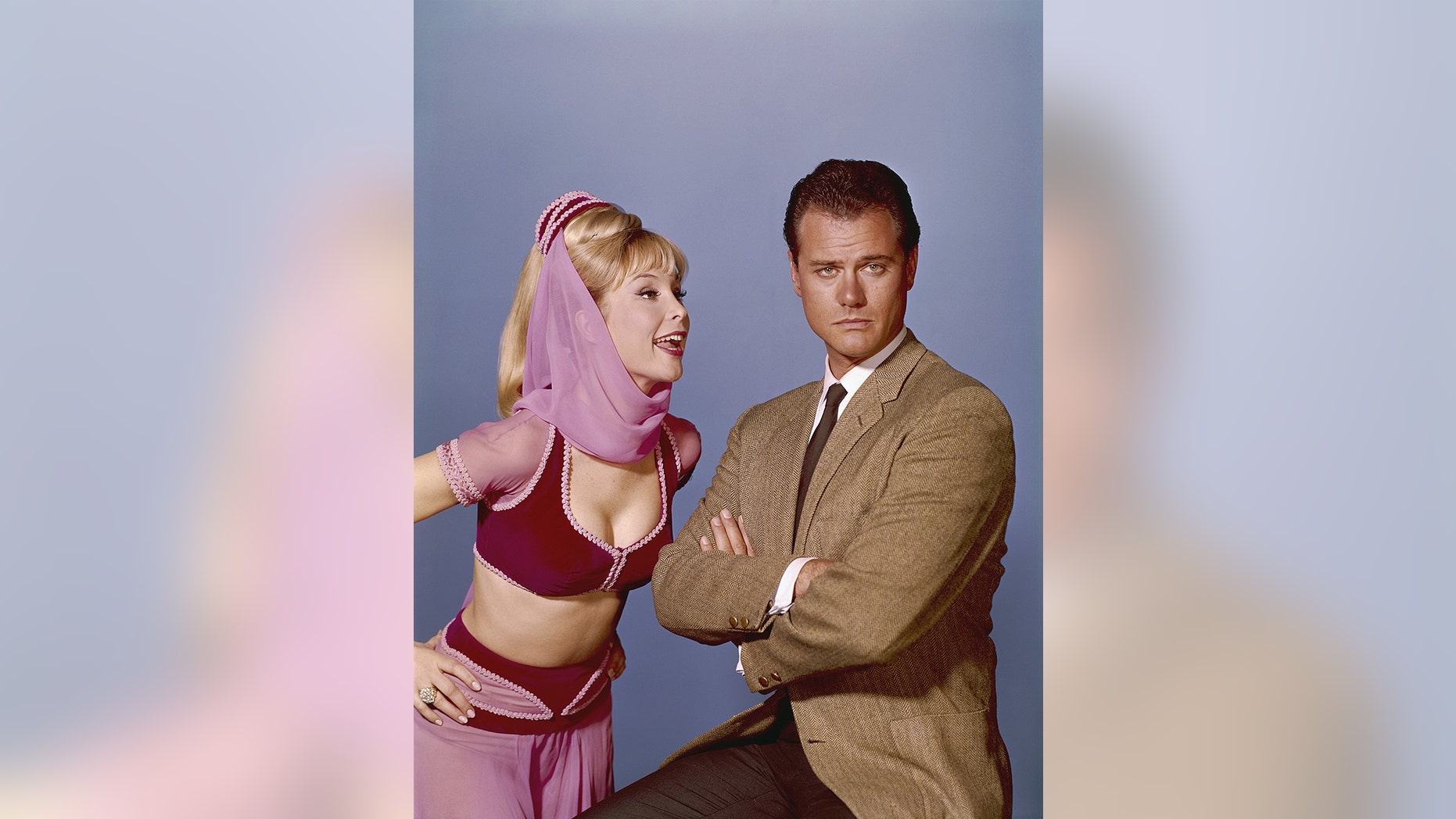 Barbara Eden as Jeannie, Larry Hagman as Anthony 'Tony' Nelson.